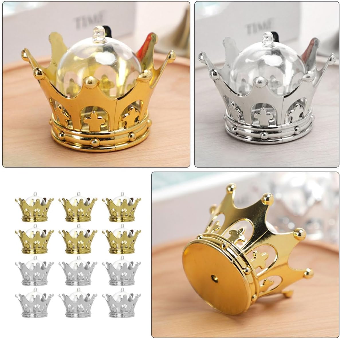 GLEAVI 12 Pcs Shaped Fillable Candy Boxes Dome Elegant Wedding Party Favors