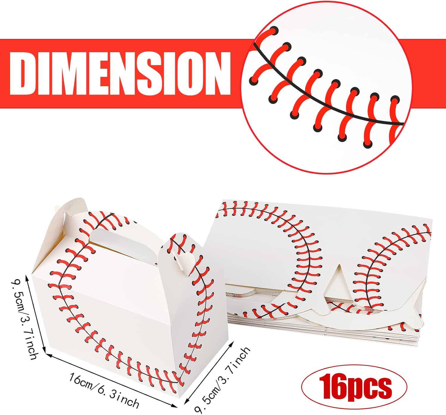 CCINEE Baseball Treat Boxes 16 PCS Party Favor Gift Bags