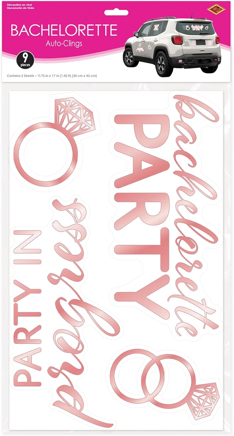 Beistle 9 Piece Bachelorette Car Decorations Vinyl Clings