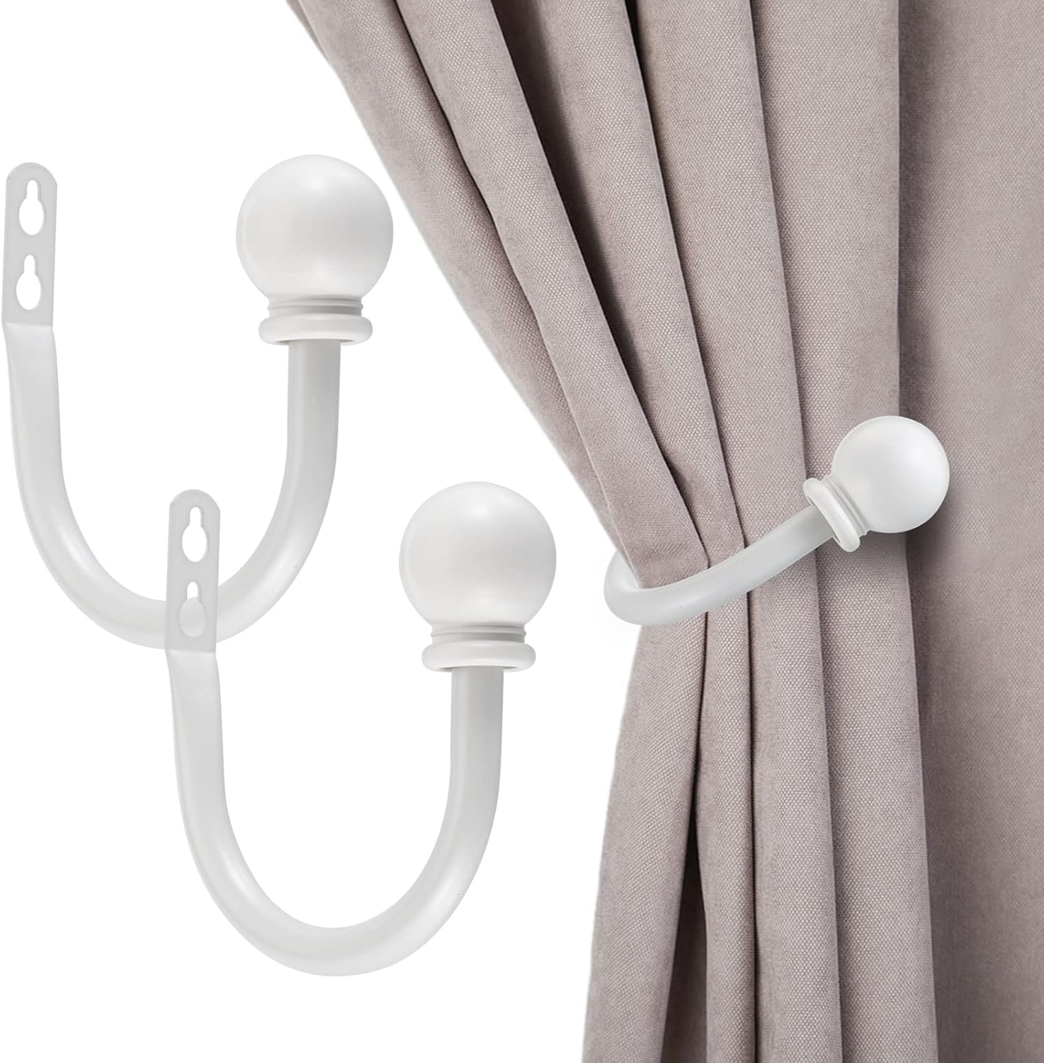 Sumnacon Set of 2 Decorative Curtain Holdbacks White