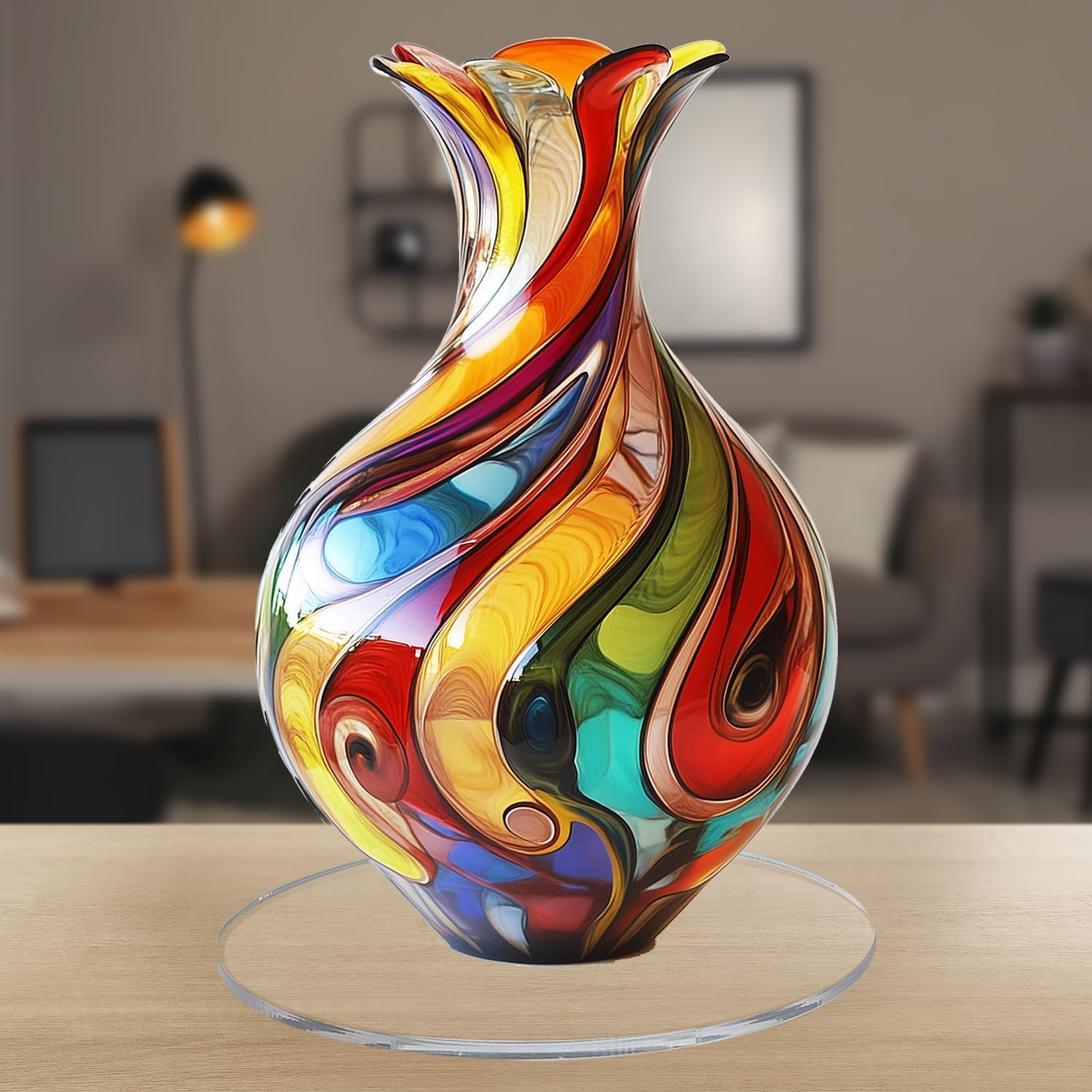 2D Acrylic Boho Vase Sign with Stand