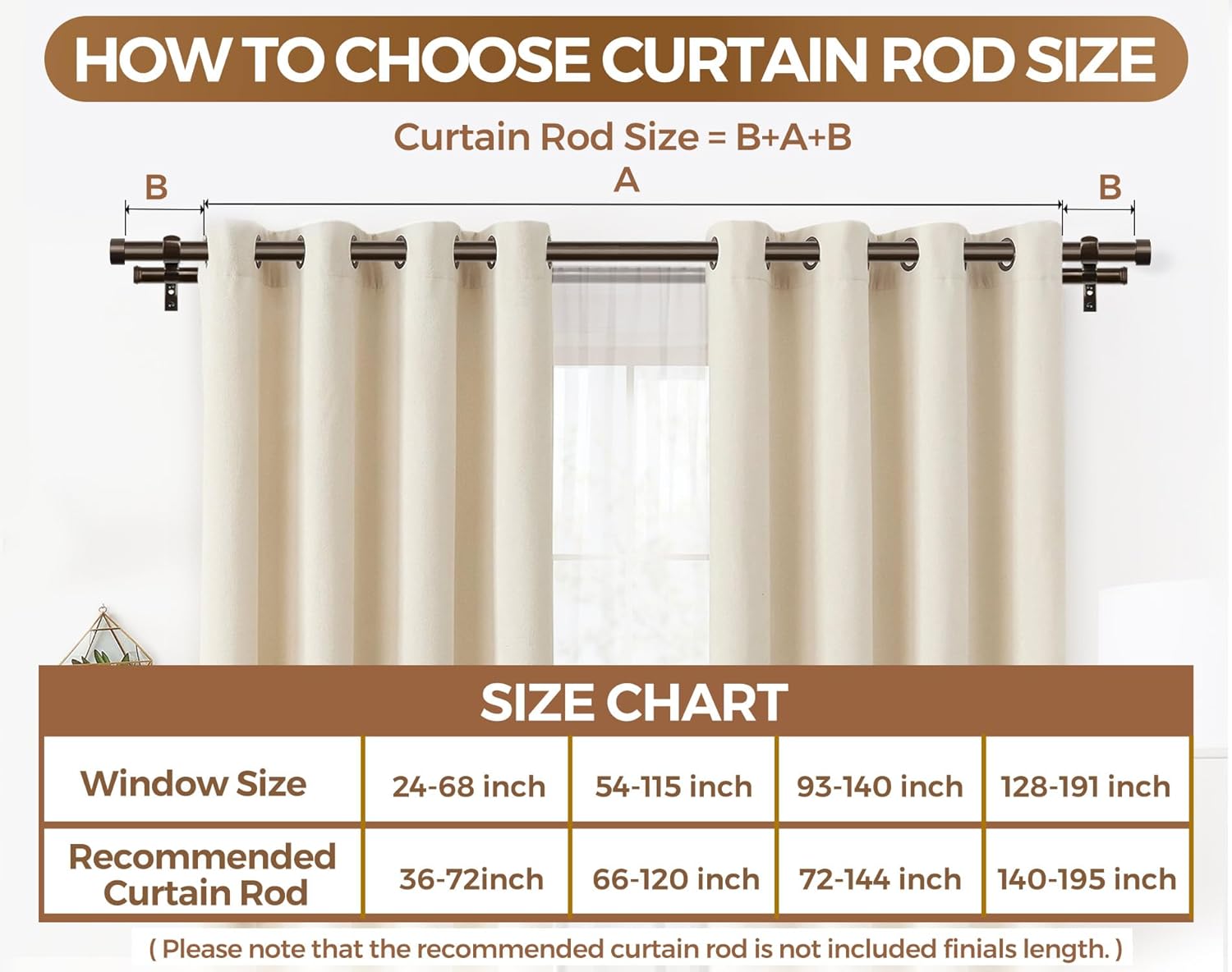KAMANINA 1 Inch Double Curtain Rods 66-120 Inches Heavy Duty Bronze