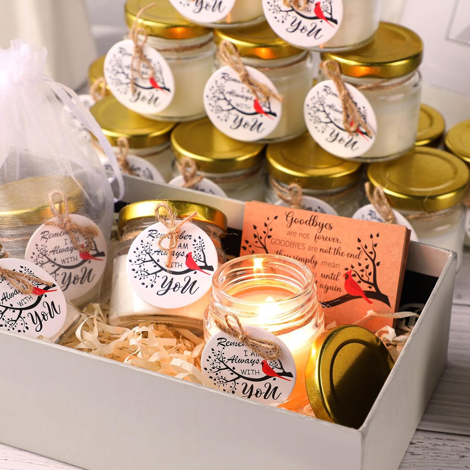 Tondiamo 20 Pcs Red Cardinal Memorial Candle Favors
