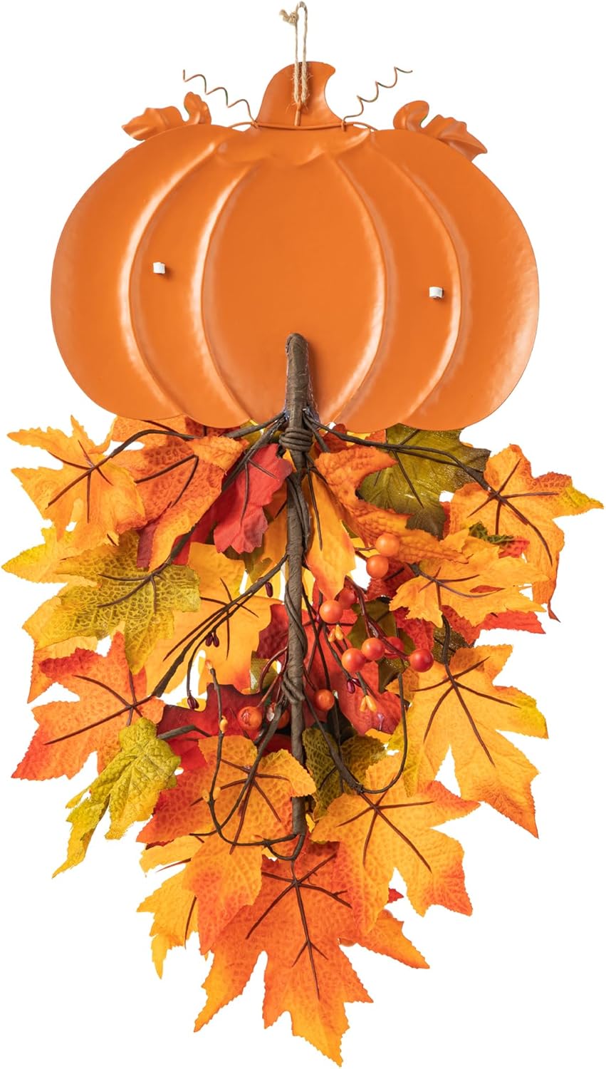 Glitzhome 225 Inch Fall Metal Pumpkin Sunflower Wall Decor
