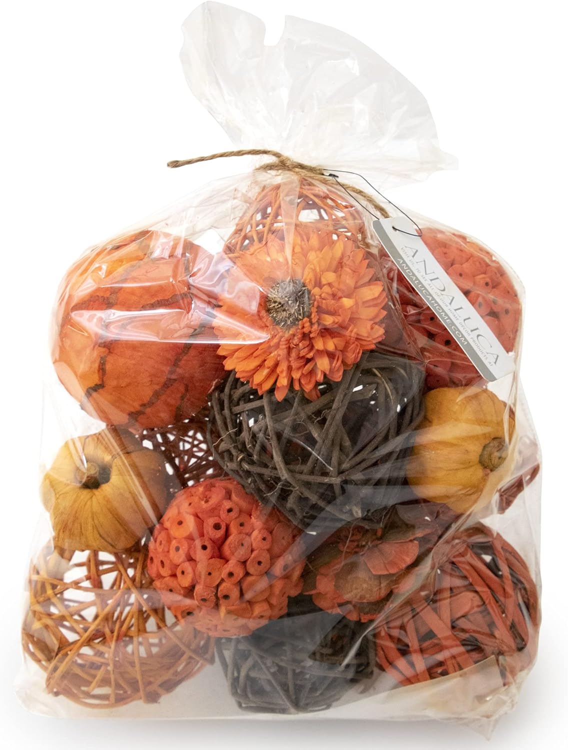 ANDALUCA Orange Decorative Vase Filler Bag