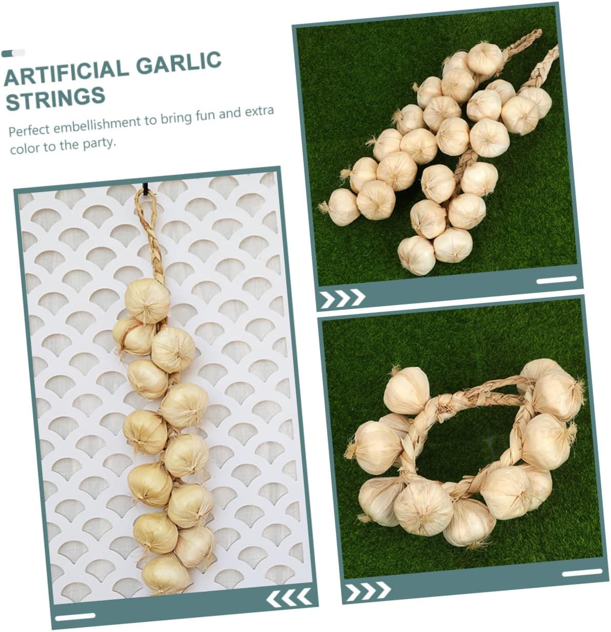 2Pcs Lifelike Garlic Strings Wall Hanging Decor