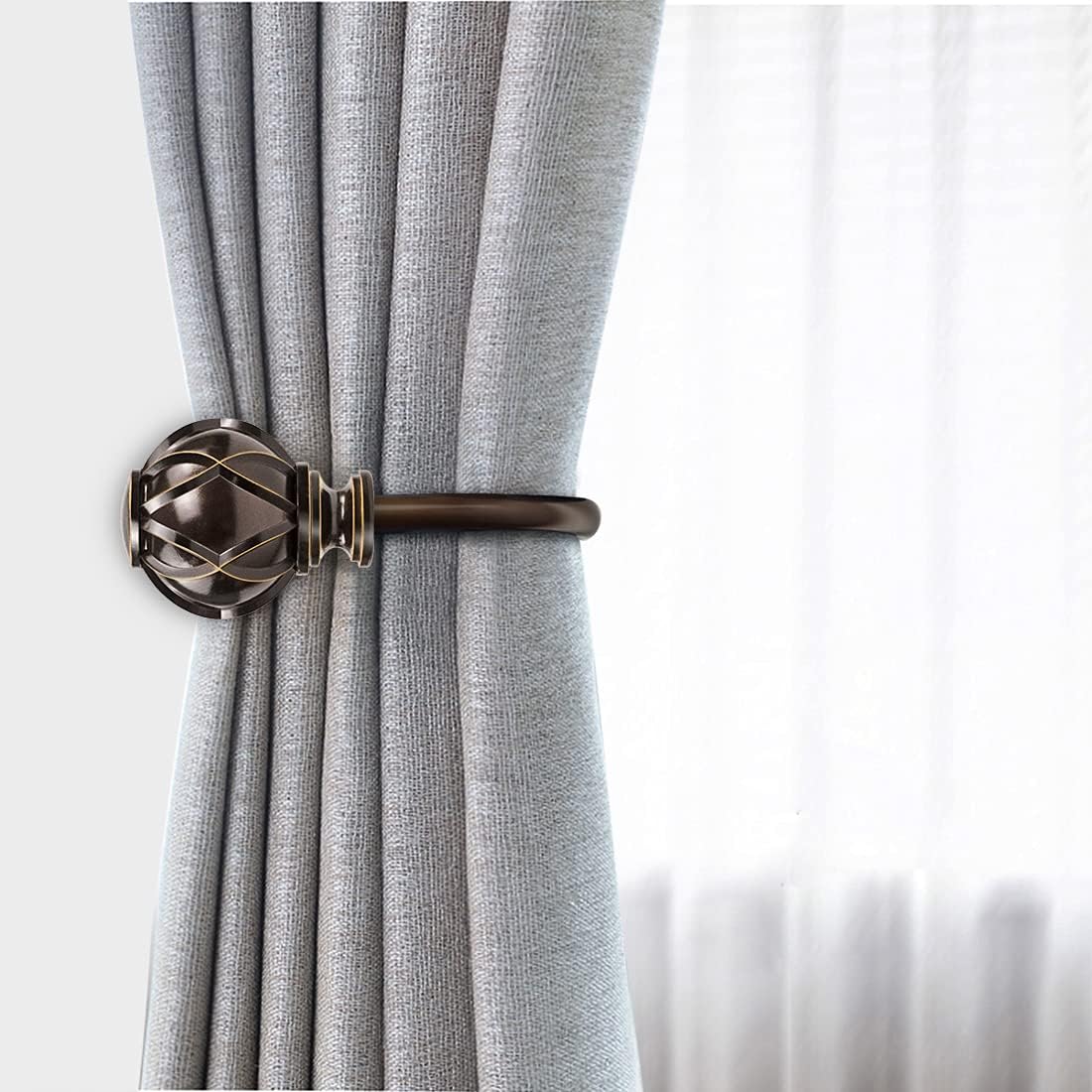 KAMANINA Decorative Curtain Holdbacks Antique Bronze 1 Pair 2 Pack