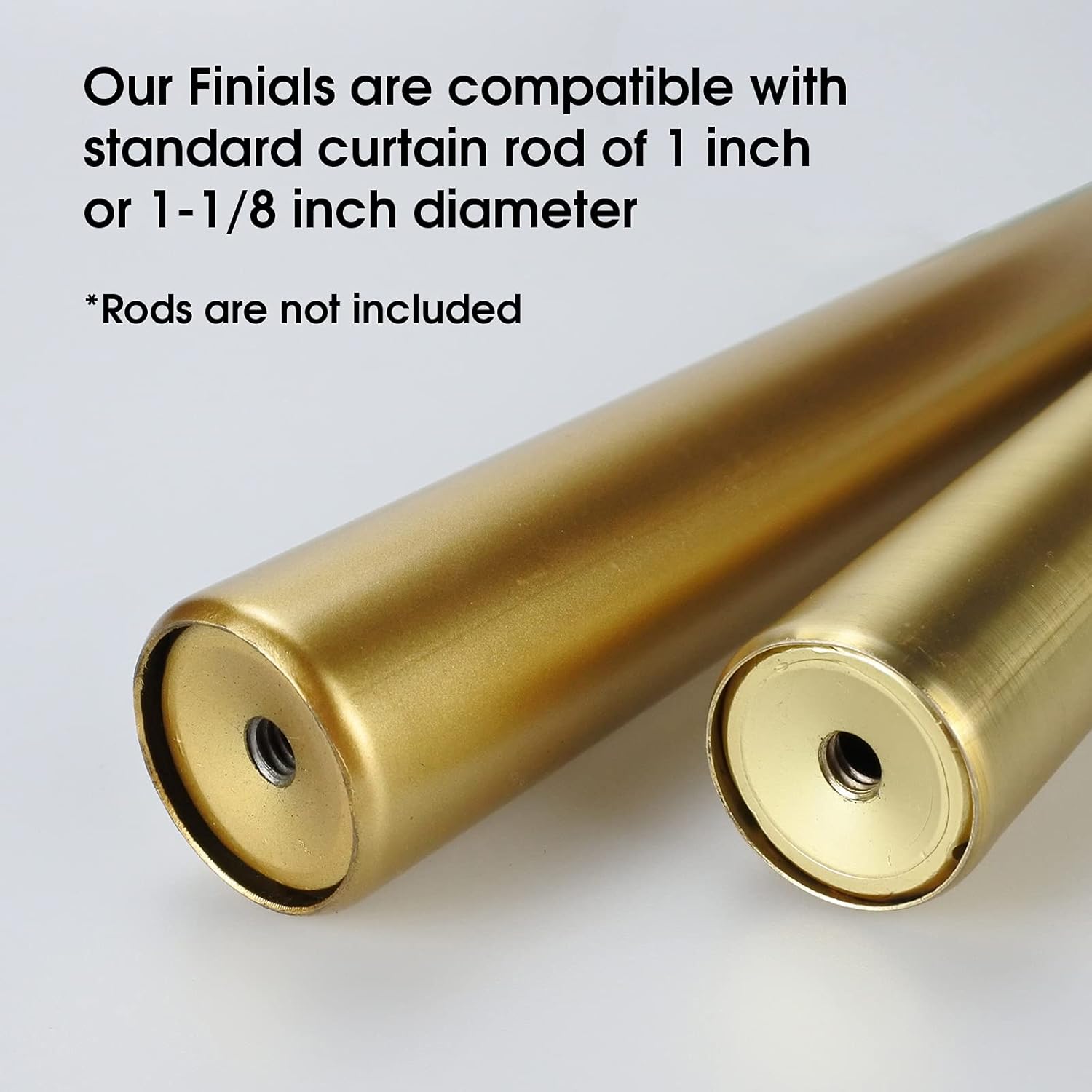 Gold Foiled Clear Curtain Rod Finials Set of 2