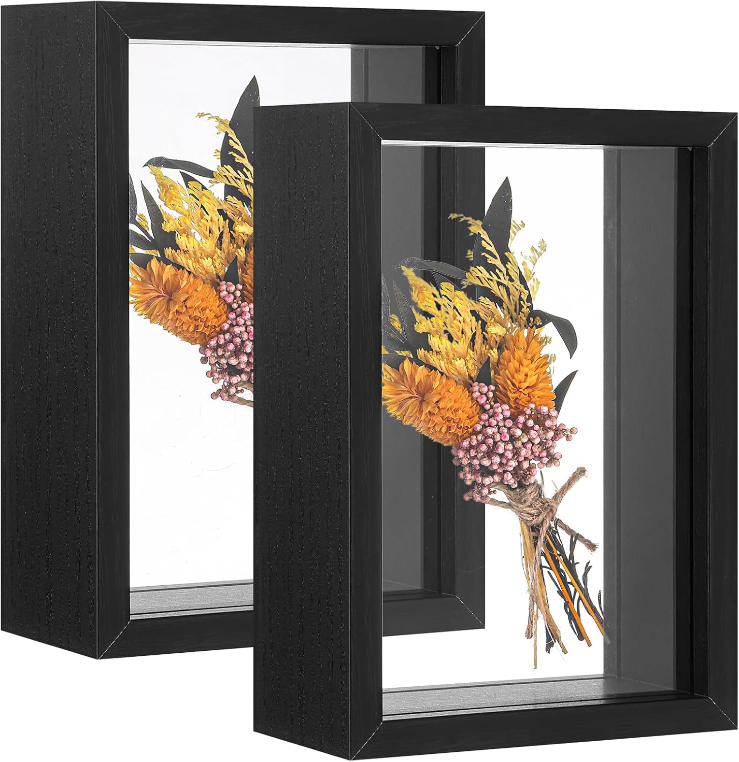 2 Pack 8x10 Inch Wooden Dried Flower Frame with Clear Acrylic Panels
