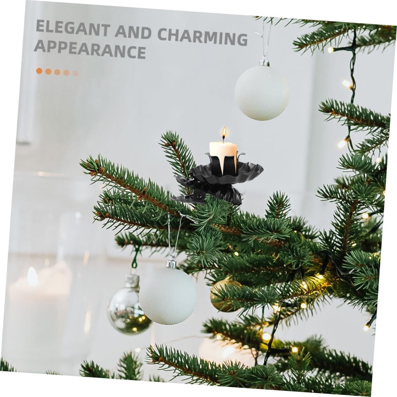 Cabilock 5 Sets Metal Christmas Tree Candle Holder Clip
