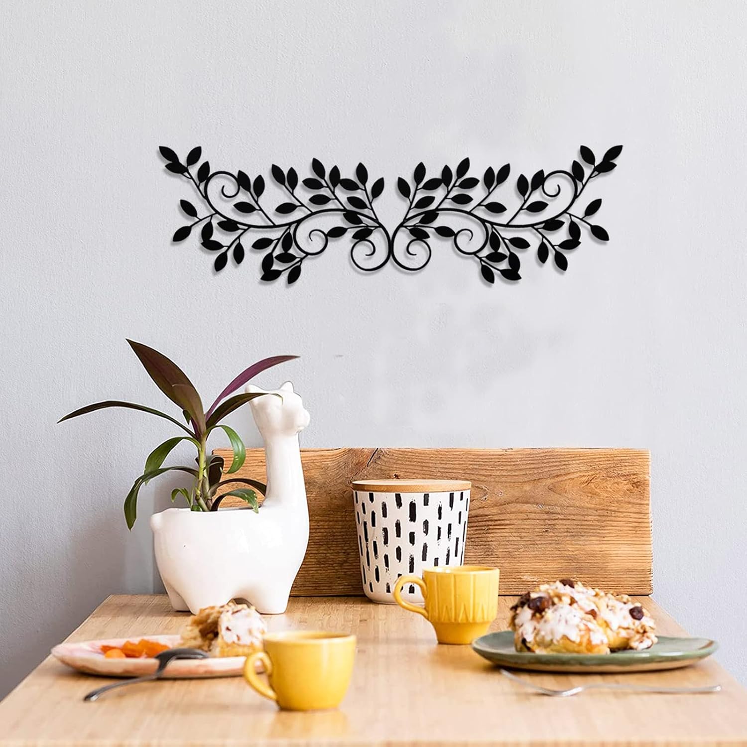 ESTART 2 Pieces Metal Tree Leaf Wall Decor
