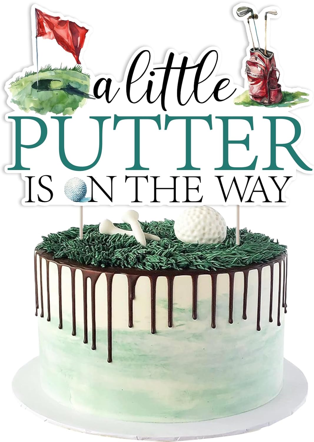 Golf Theme Baby Shower Cake Topper With Putter