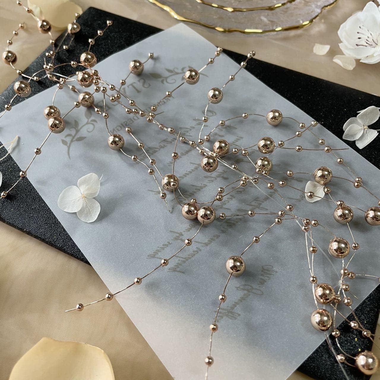 TeaSu 12pcs Pearl String for Floating Candles