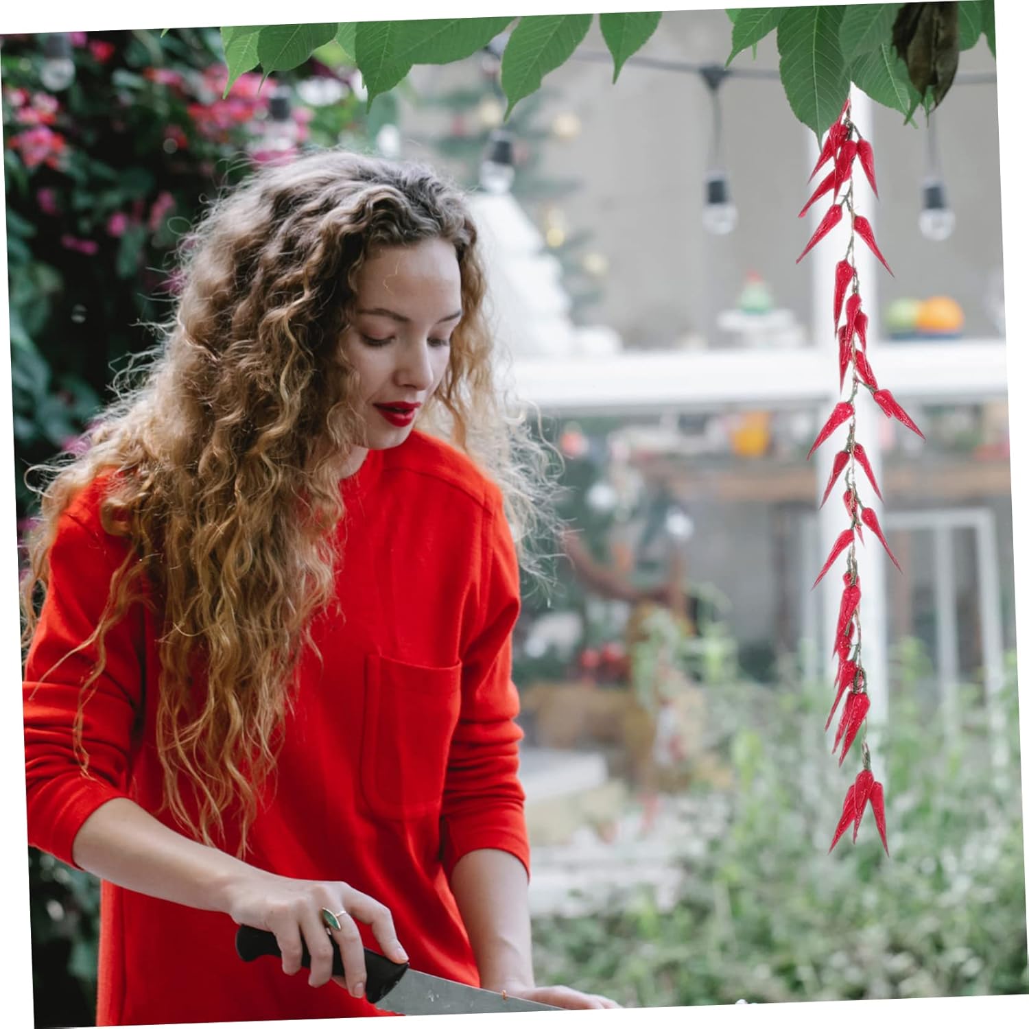 ABOOFAN 2Pcs Hanging Fake Peppers for Farmhouse Decor