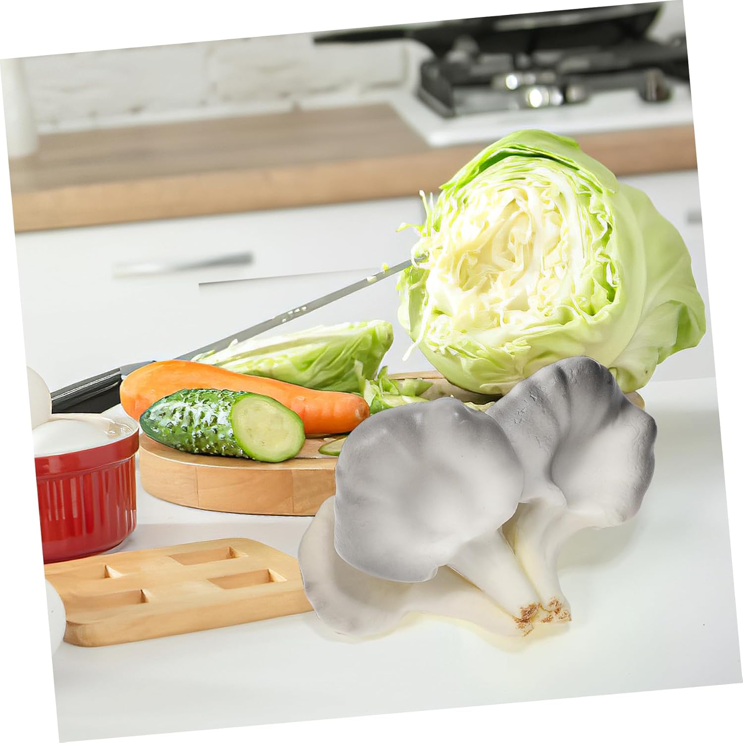 Lifelike Simulation Fake Mushroom Figurine 4-Inch Oyster Mushroom Decor