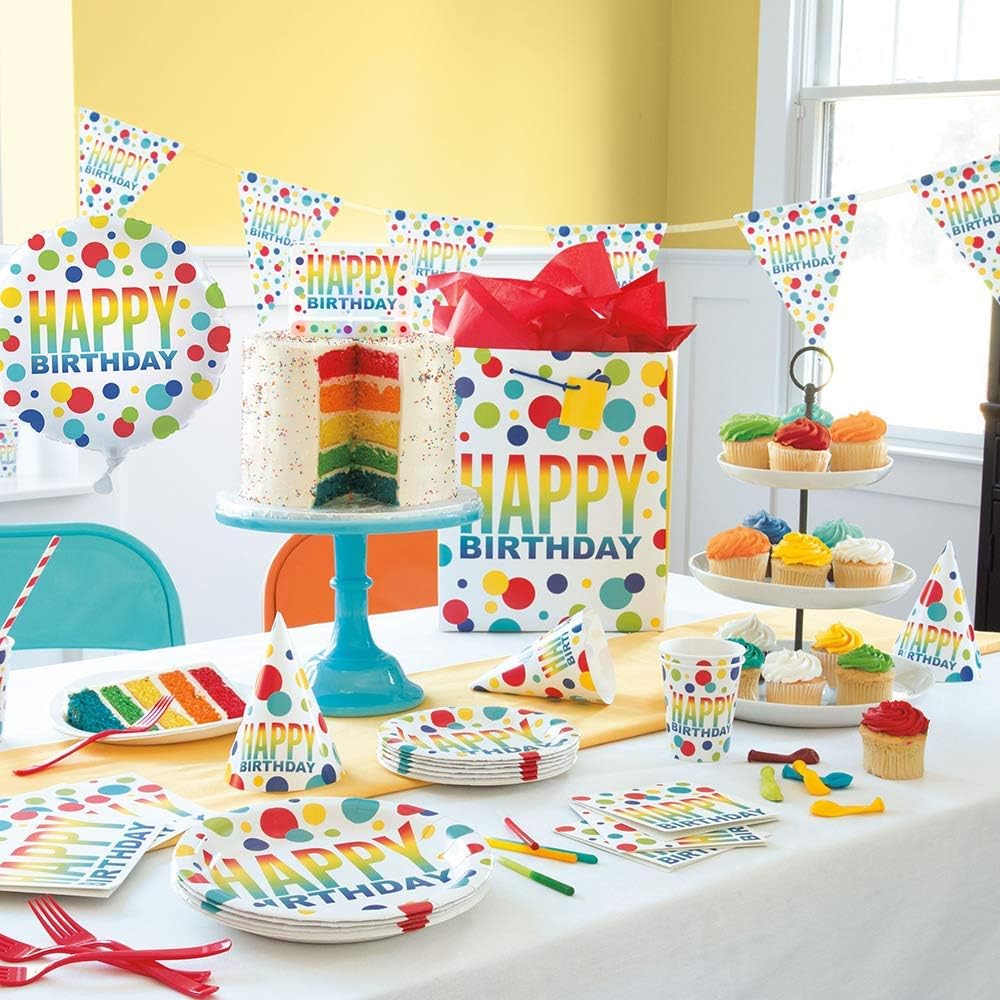 Multicolor Rainbow Spots Napkins Pack of 16
