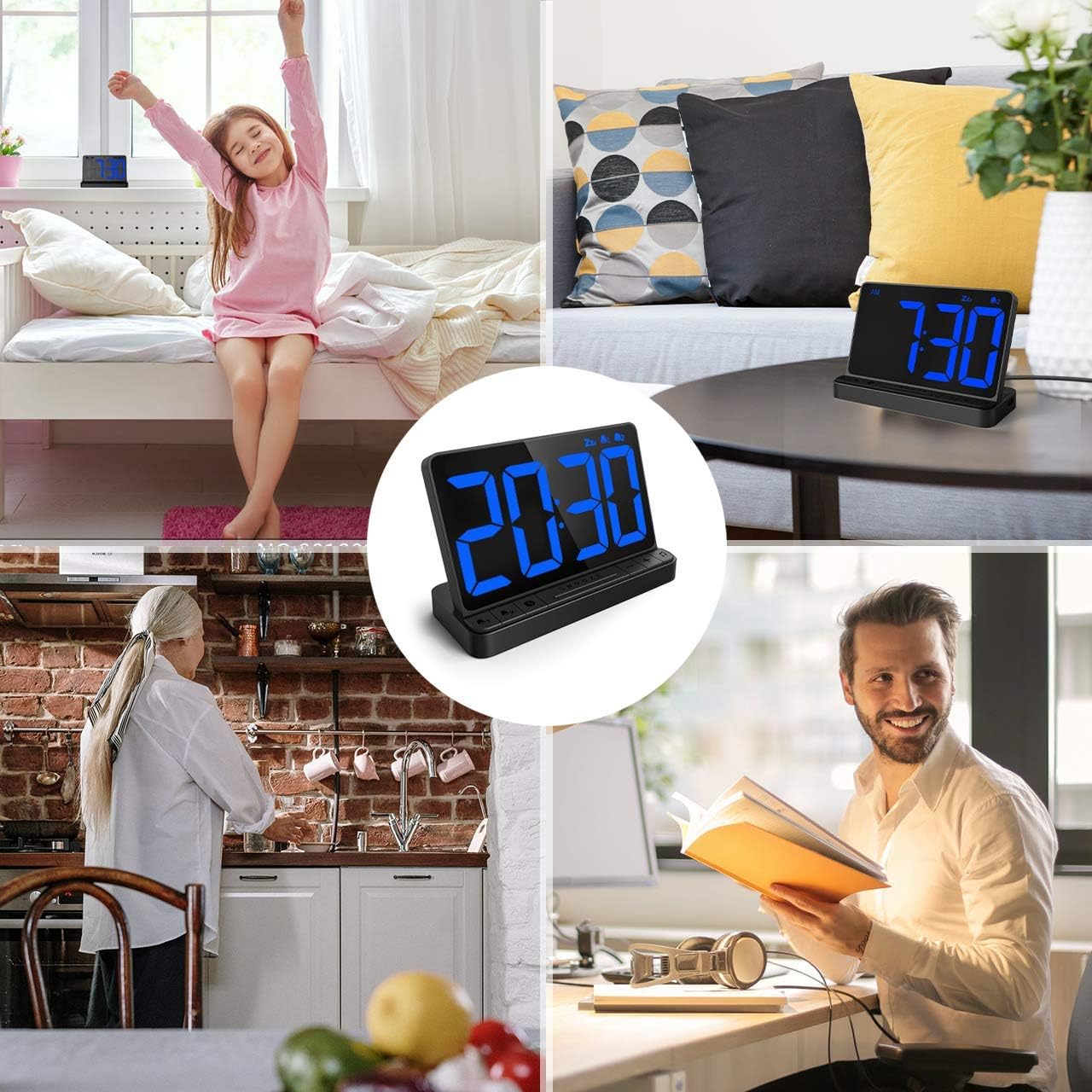 NOKLEAD Digital Alarm Clock with 2 Alarms and Snooze
