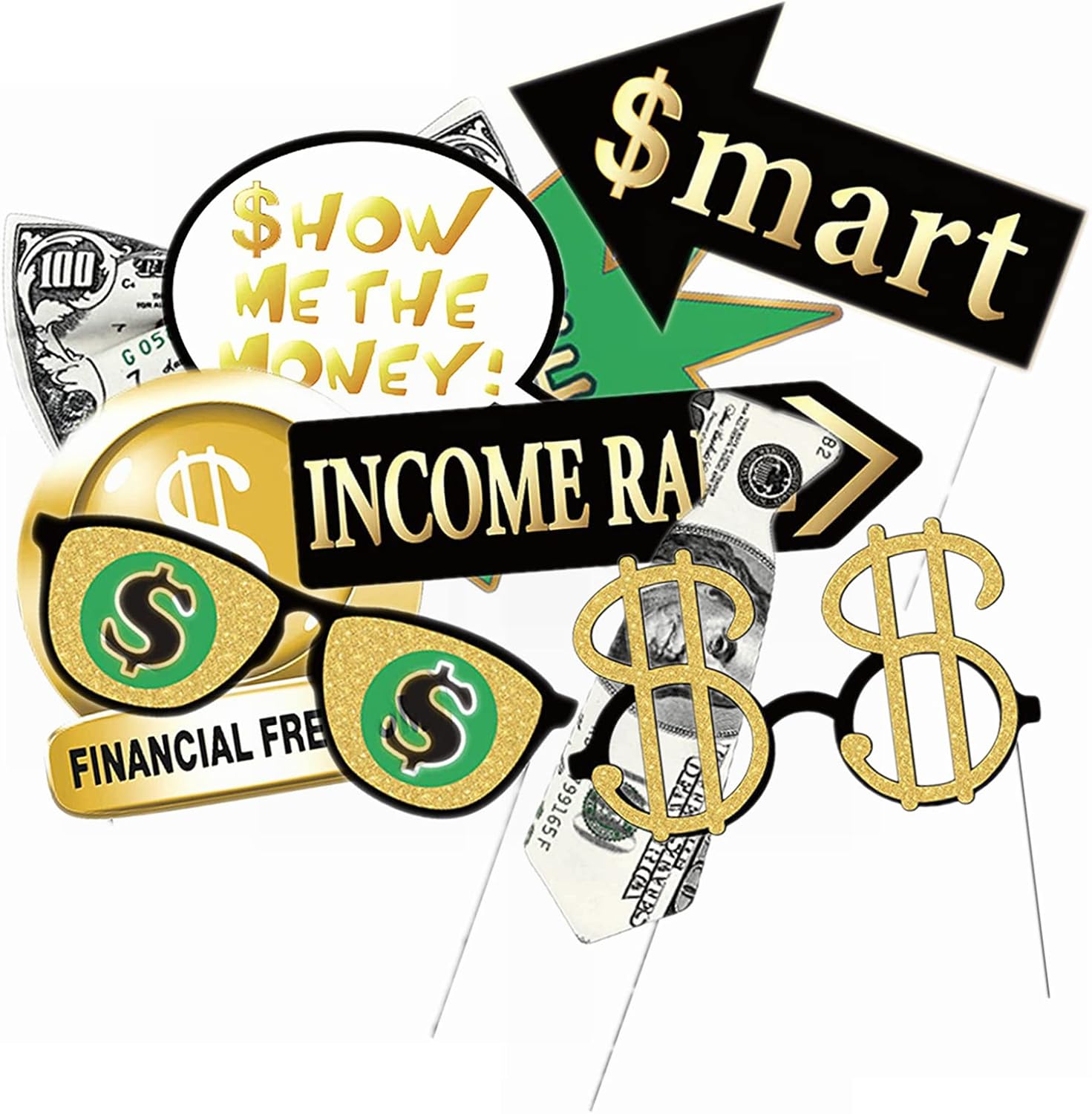 Fun Money Theme Photo Booth Props for Parties