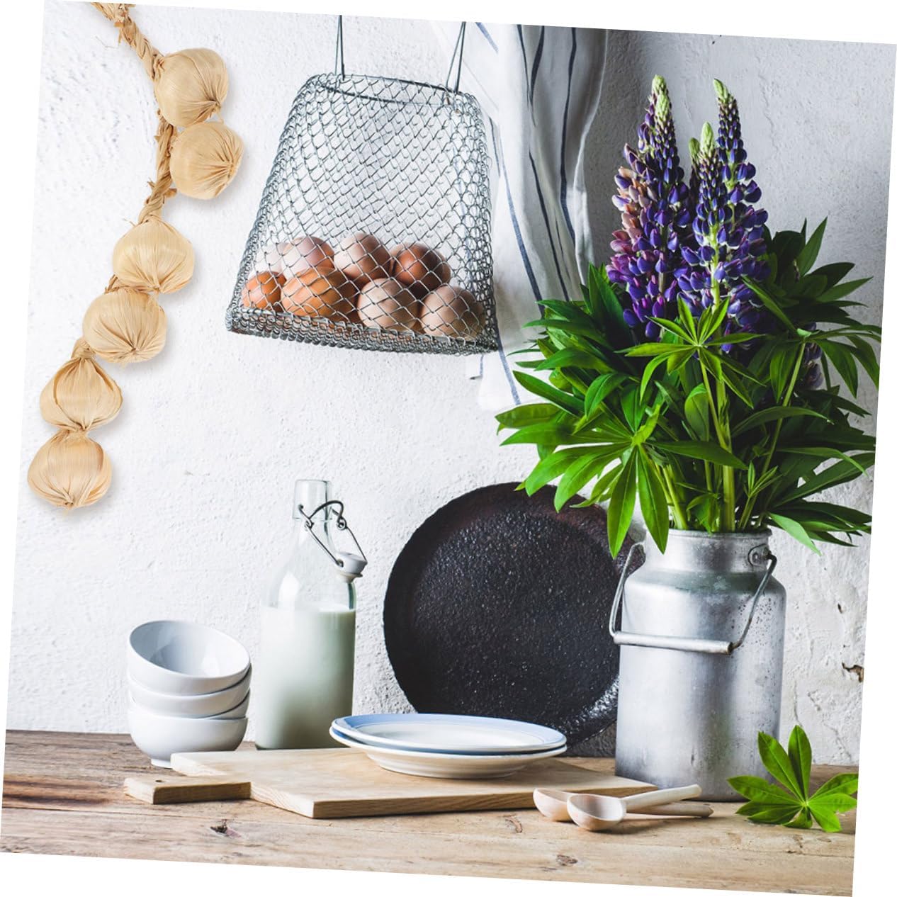 Cabilock Lifelike Fake Garlic Garland Strings for Photo Props