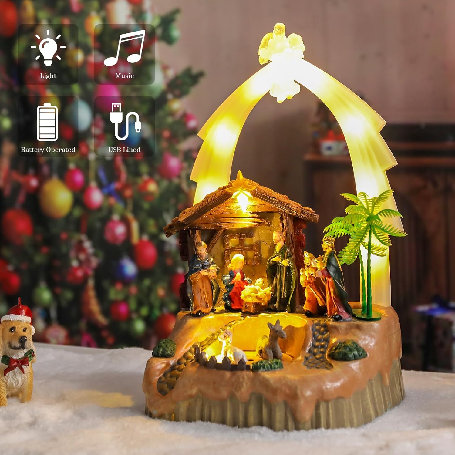 VCUTEKA Christmas Village Houses Lighted Musical Collectible Decor