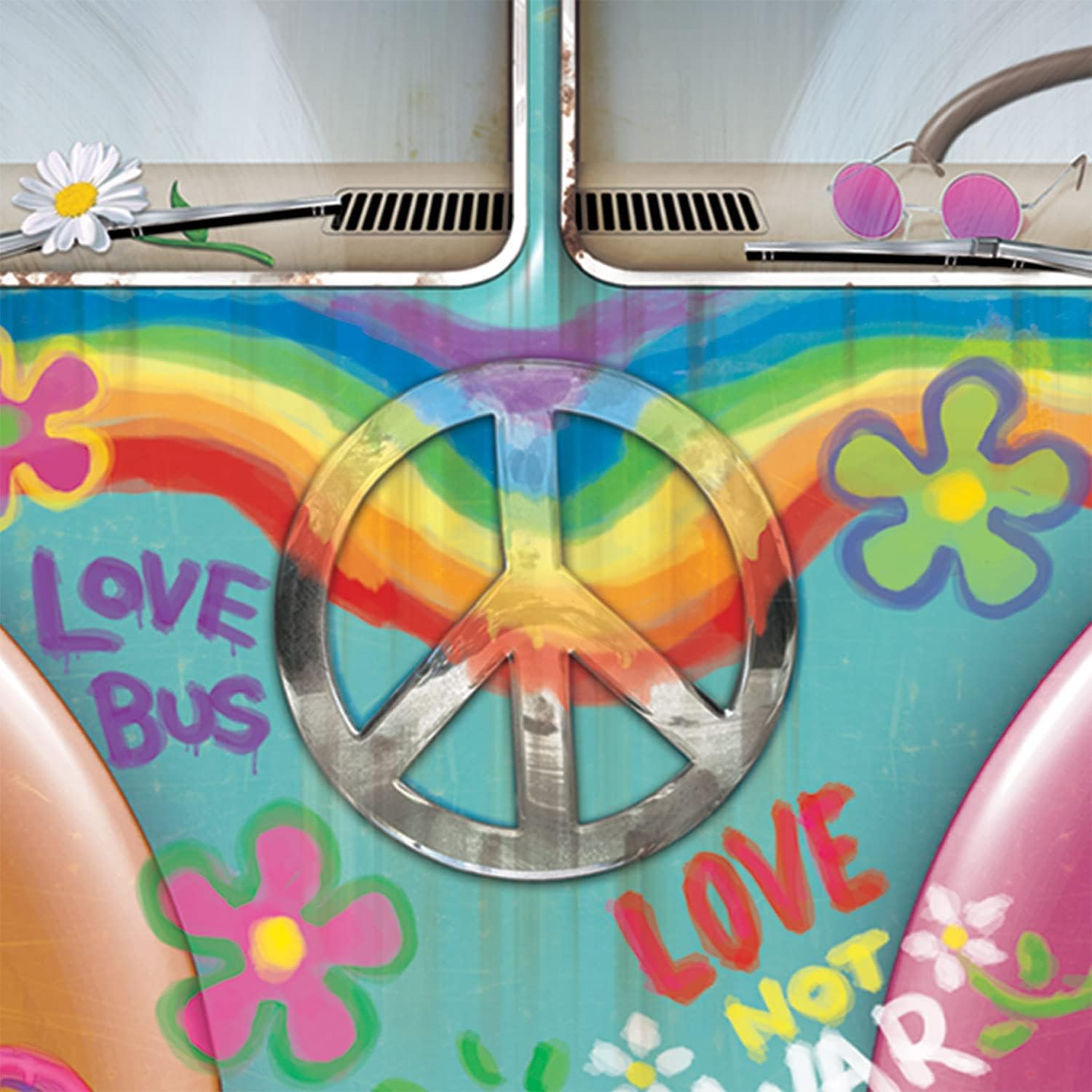 Beistle 2 Piece 60s Theme Hippie Bus Photo Booth Props