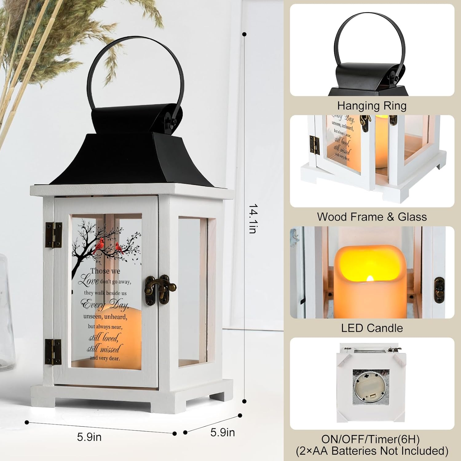 HugMemories Memorial Lantern with LED Candle