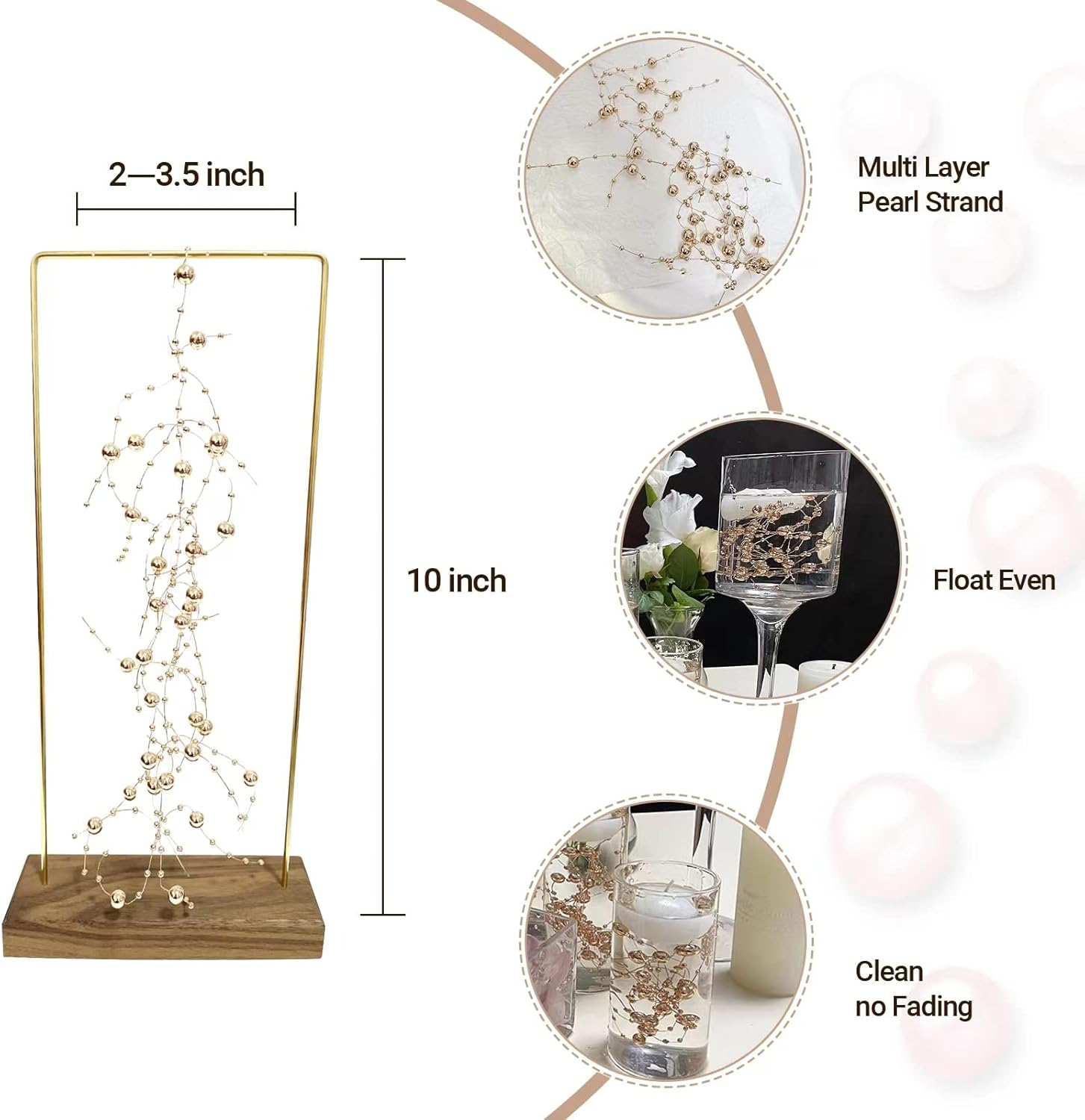 TeaSu 12pcs Pearl String for Floating Candles