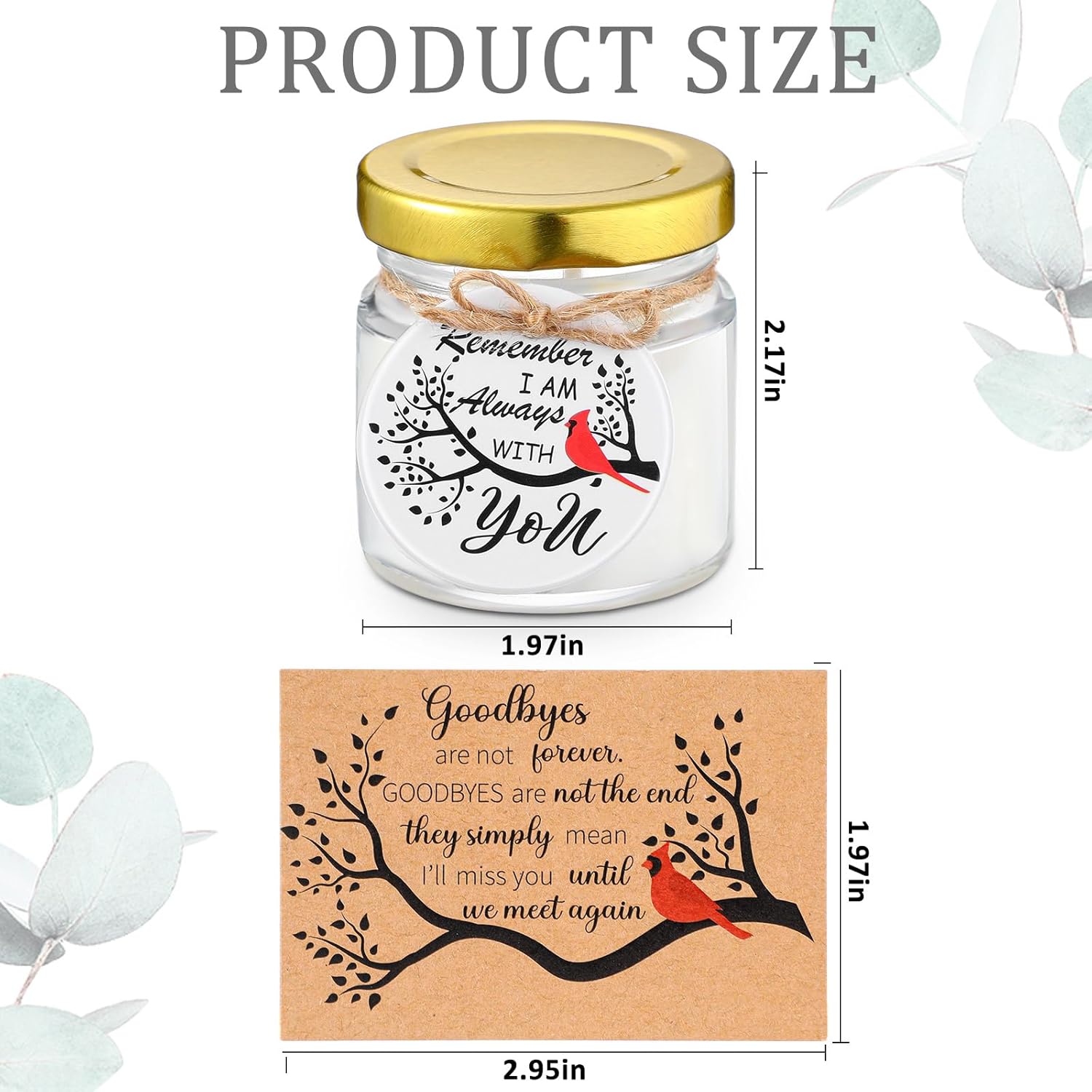 Tondiamo 20 Pcs Red Cardinal Memorial Candle Favors