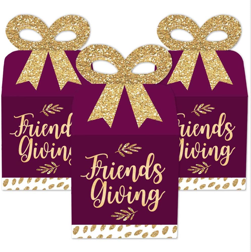 Big Dot of Happiness Friendsgiving Favor Boxes Set of 12