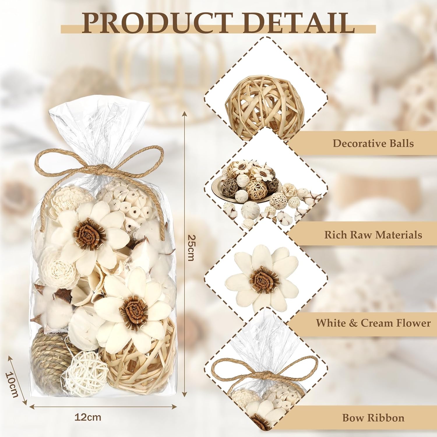 Riceshoot Decorative Ball Vase Filler Set