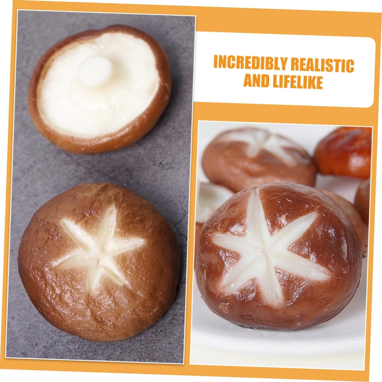 5pcs Fake Shiitake Mushroom Models for Photography Props