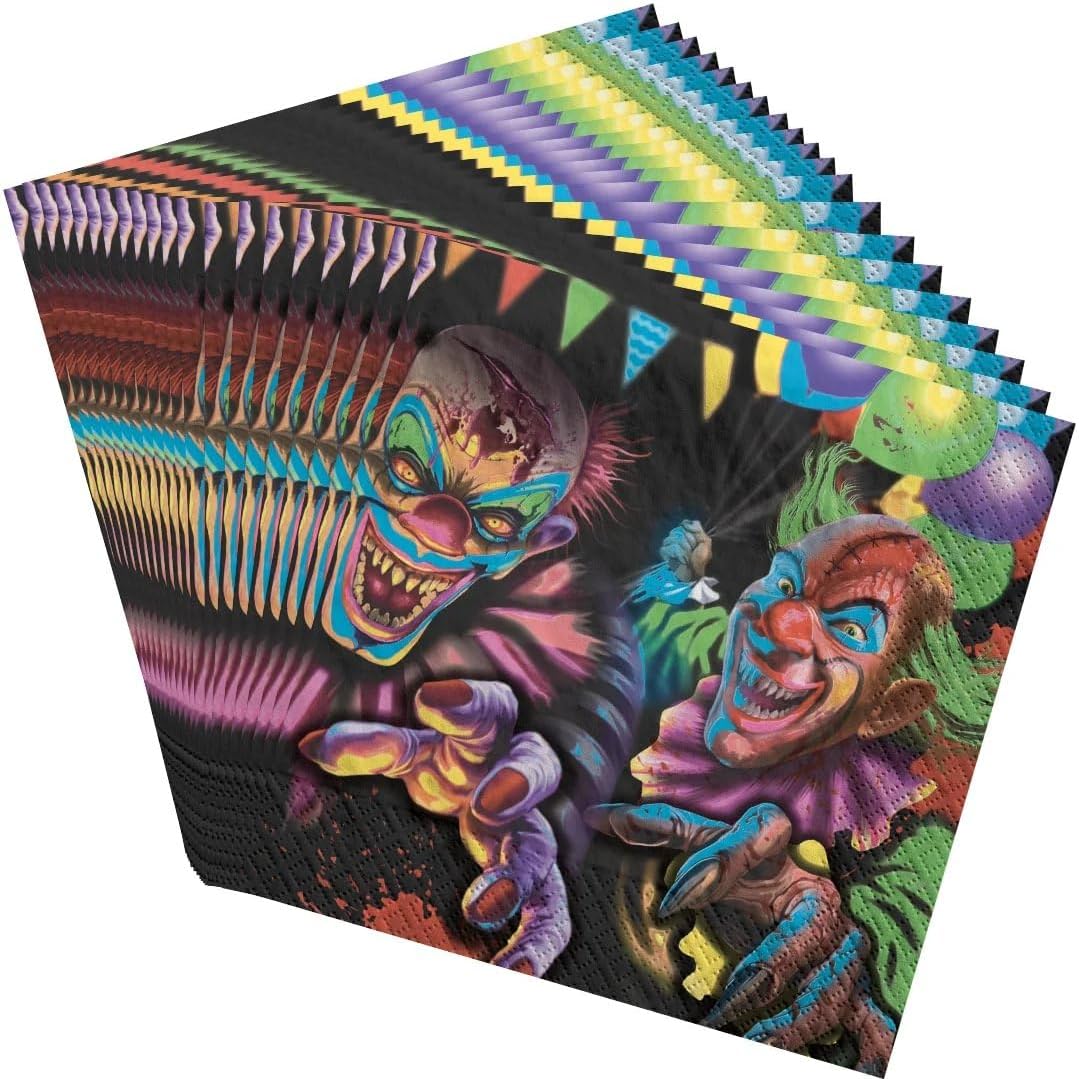 Creepy Carnival Blacklight Napkins 5x5 Pack of 40 Halloween Party