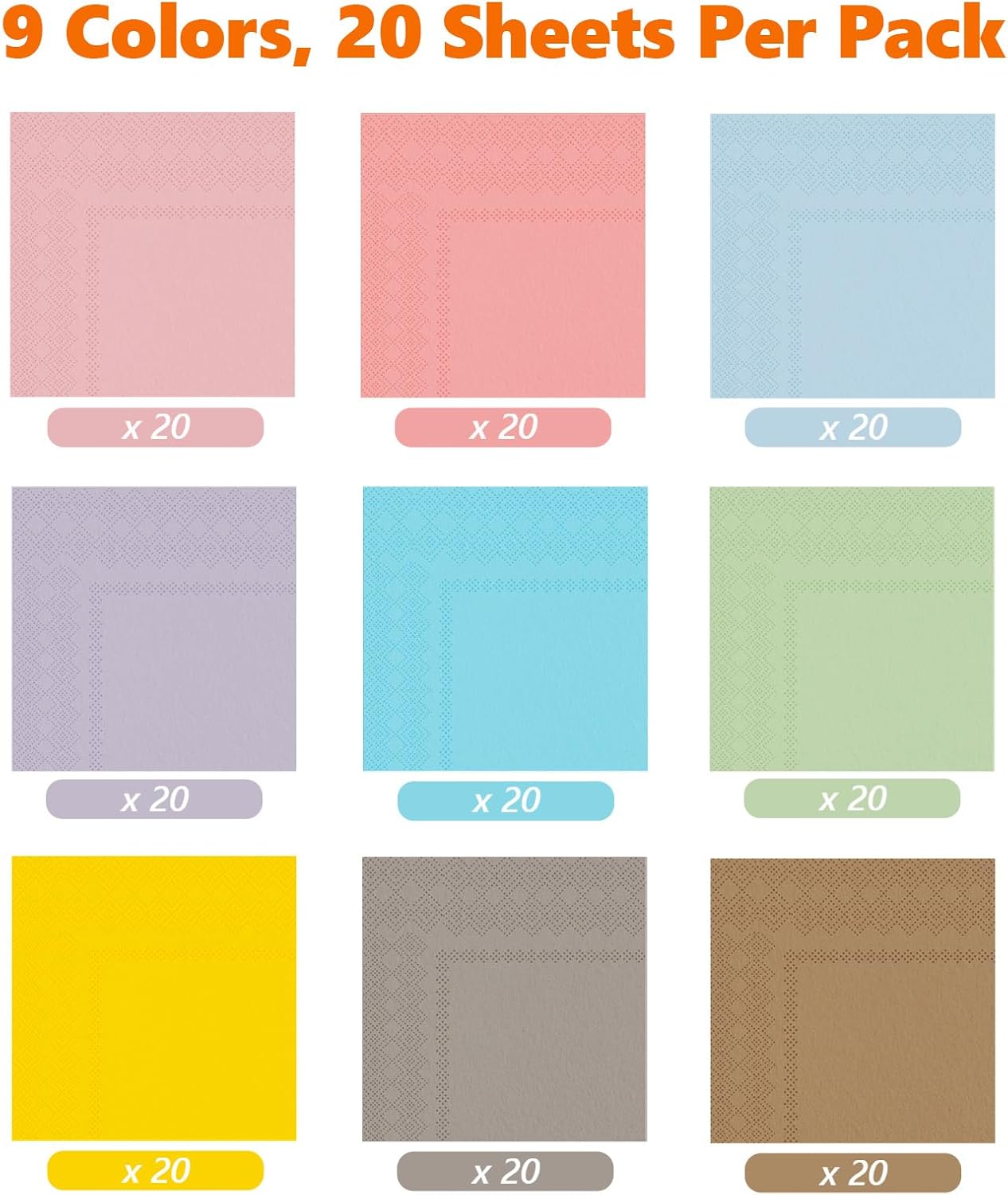 MITINU Cocktail Napkin Paper 9 Colors