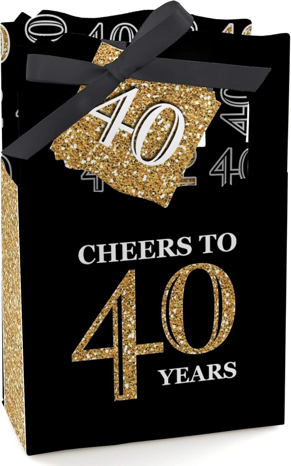 Big Dot of Happiness 40th Birthday Favor Box Set of 12