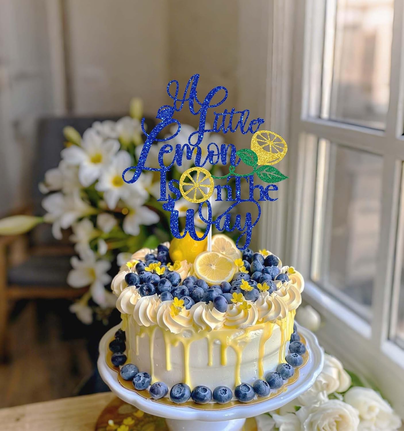 A Little Lemon is on the Way Cake Topper