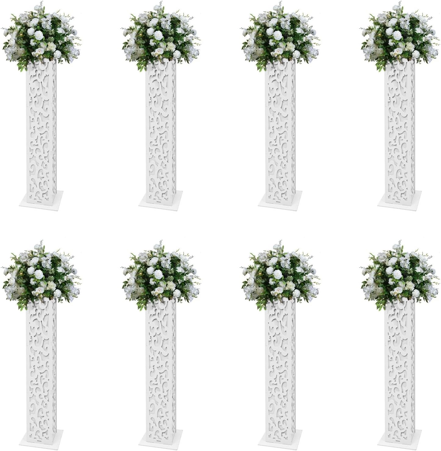 8PCS Wedding Flower Columns with LED Lights