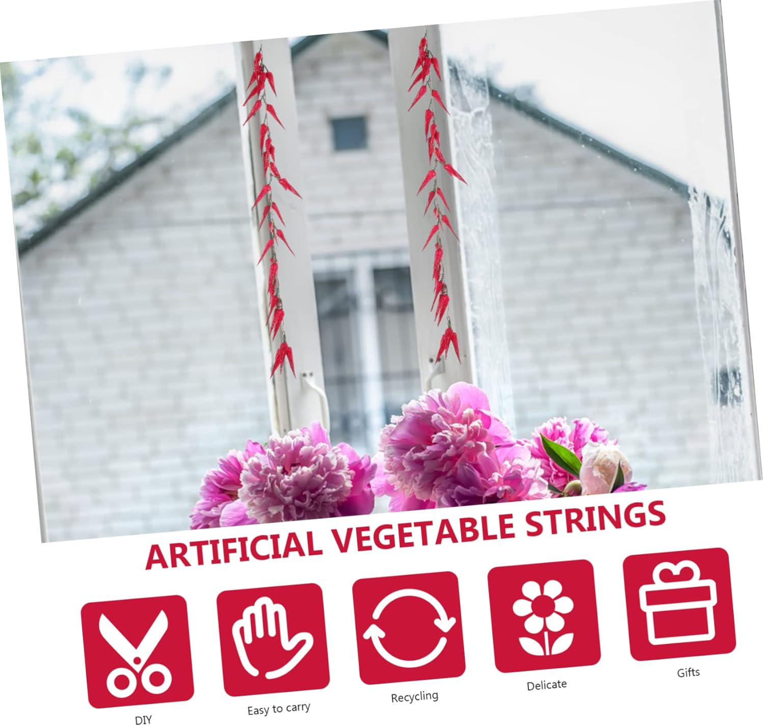 ABOOFAN 2Pcs Hanging Fake Peppers for Farmhouse Decor