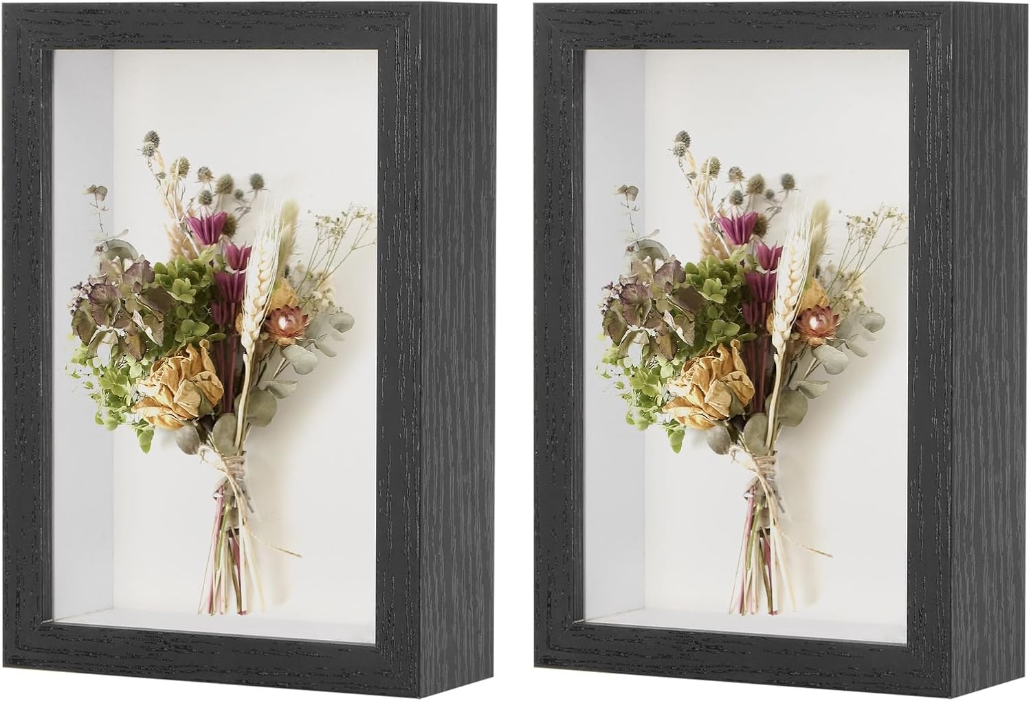 2 Pack 4x6 Inch Wooden Shadow Box Frame Display Case