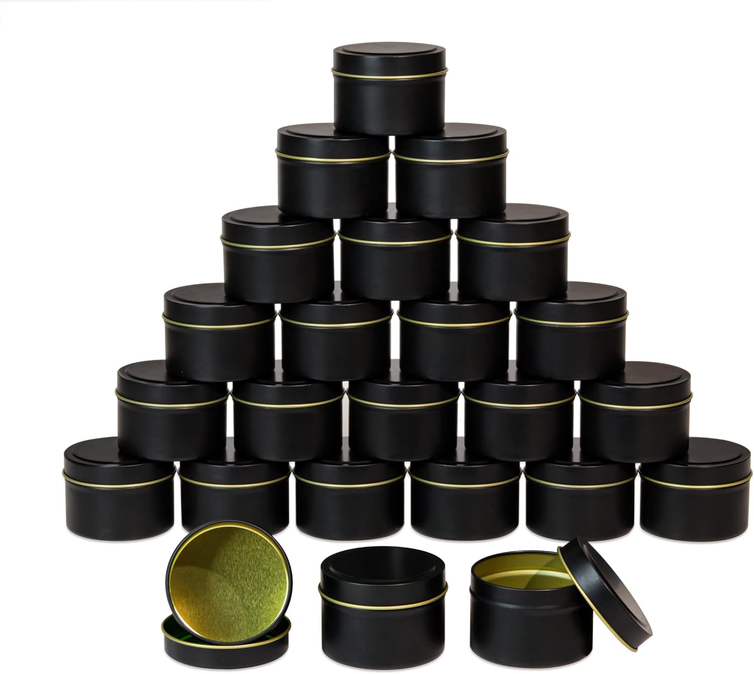 Aroparc Black Tins 4oz 24 Pack Candle Containers
