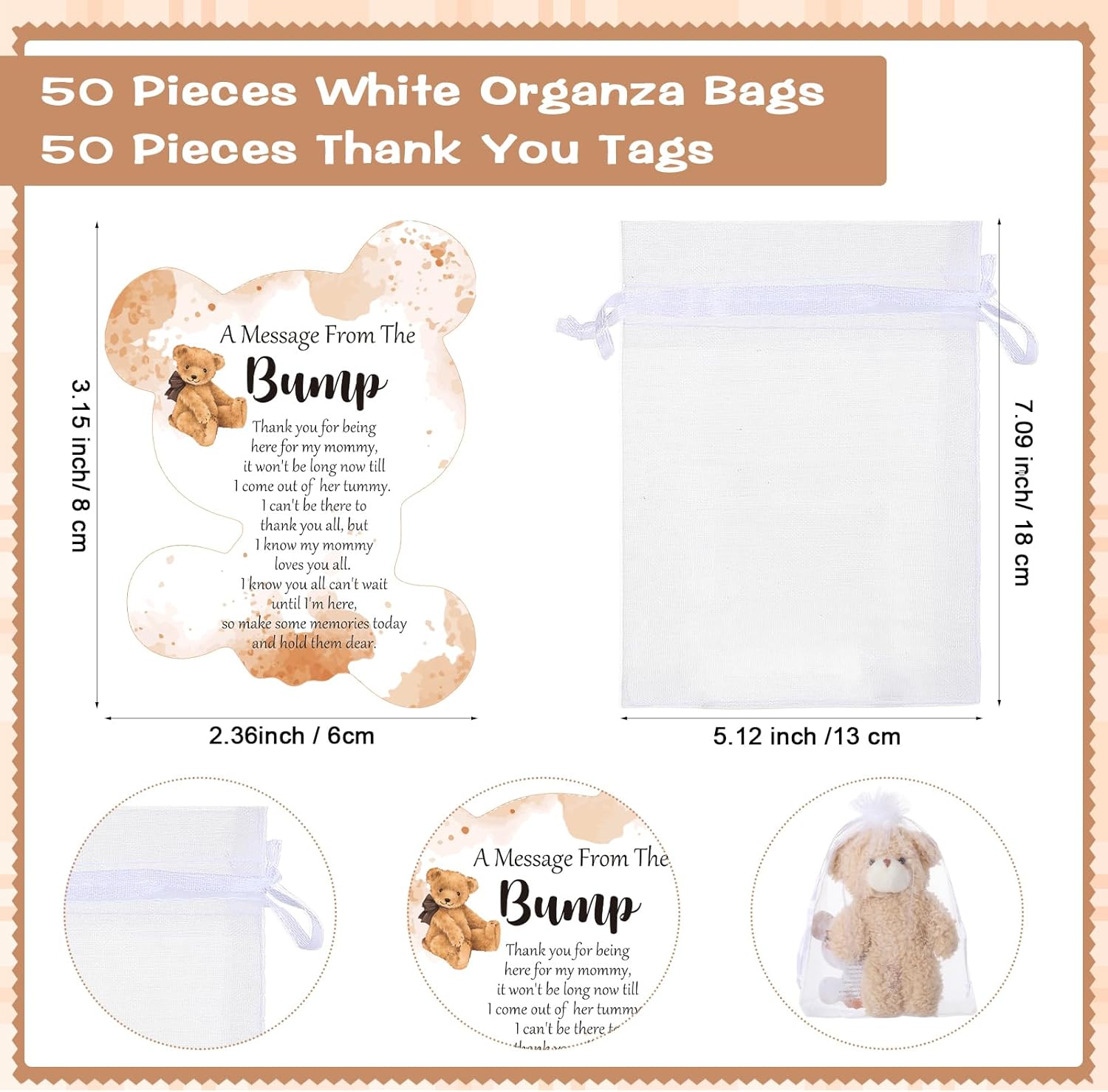 HyDren 50 Piece Bear Party Favors Set