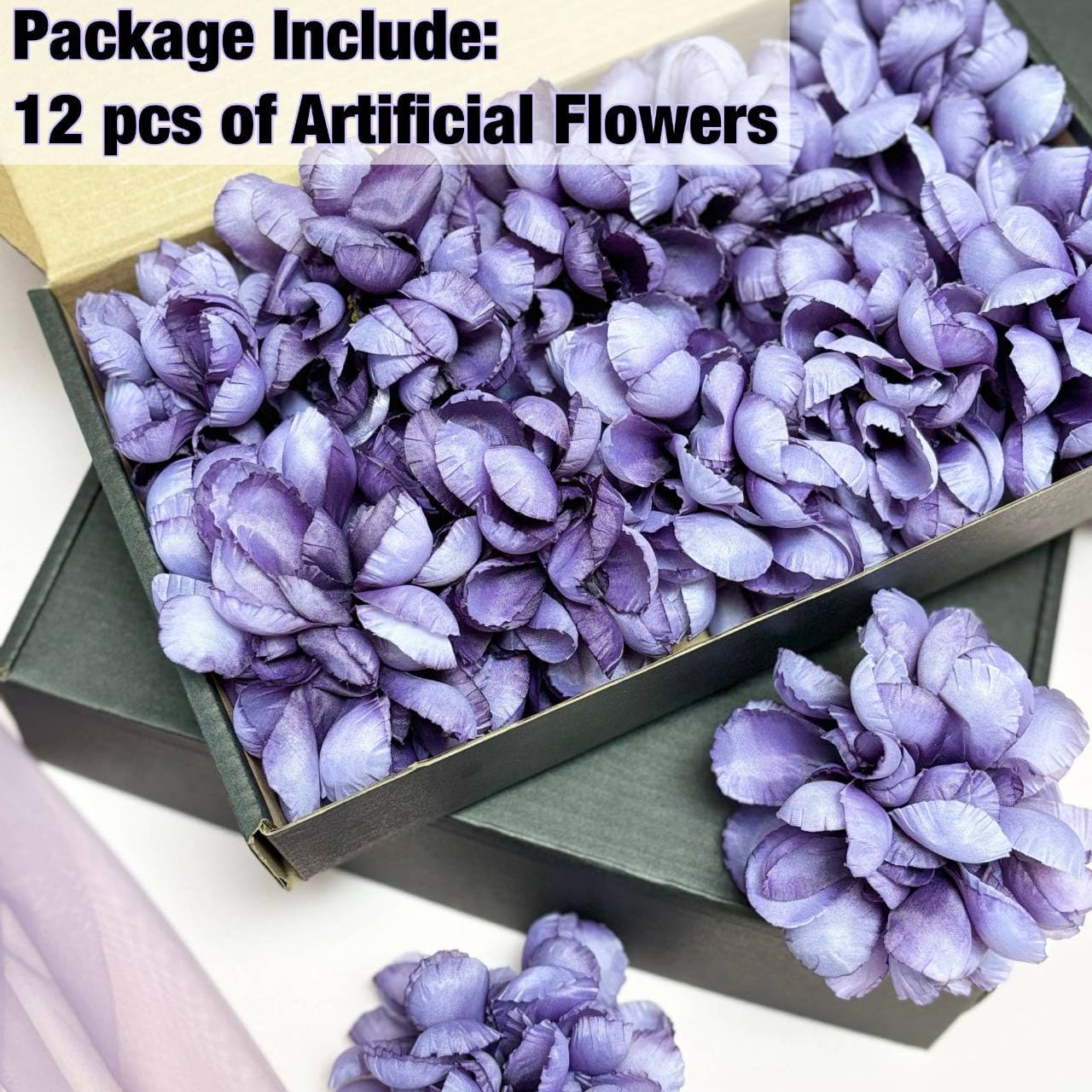 Floating Flowers for Purple Candle Centerpieces 12PCS