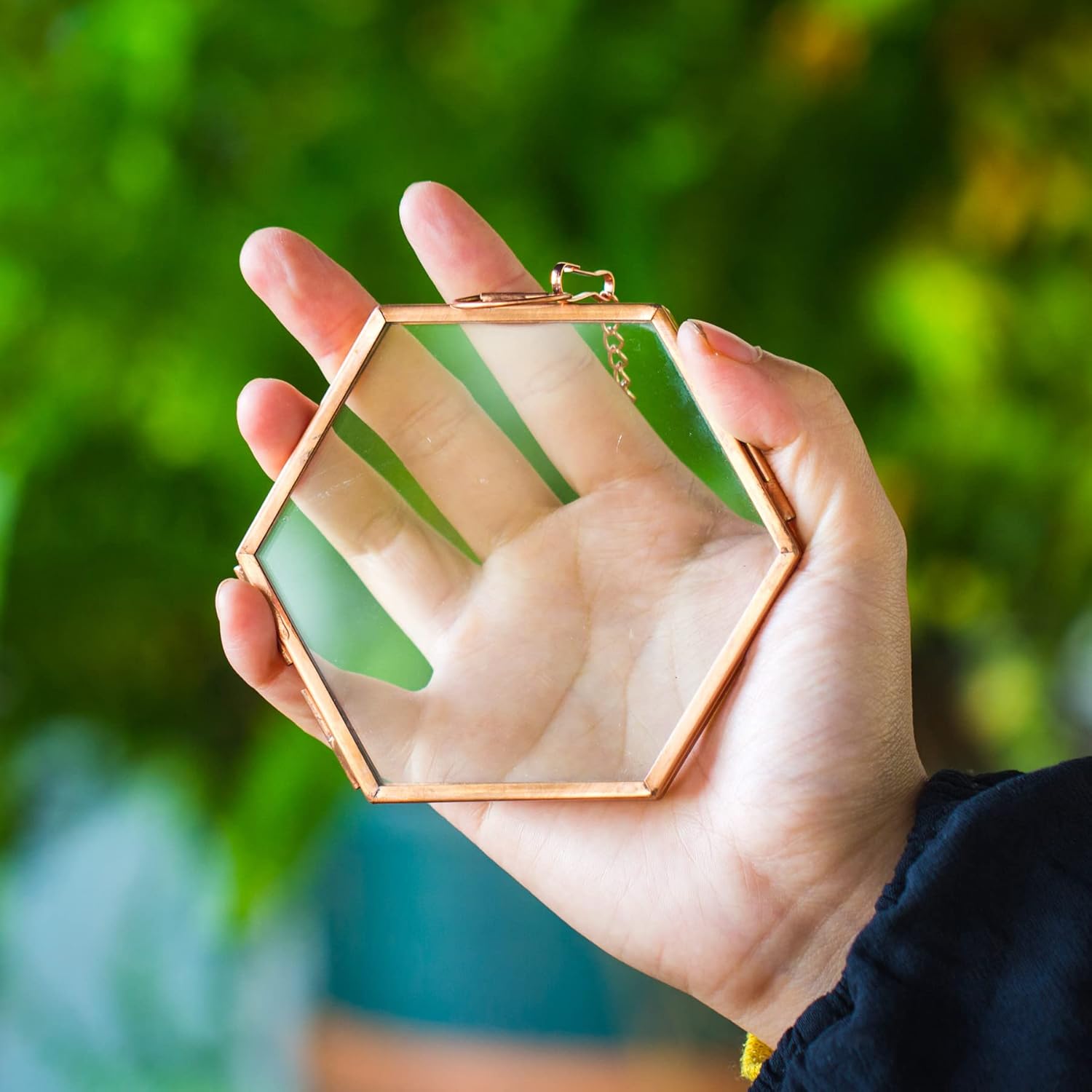 NCYP Rose Gold Copper Hexagon Herbarium Frame