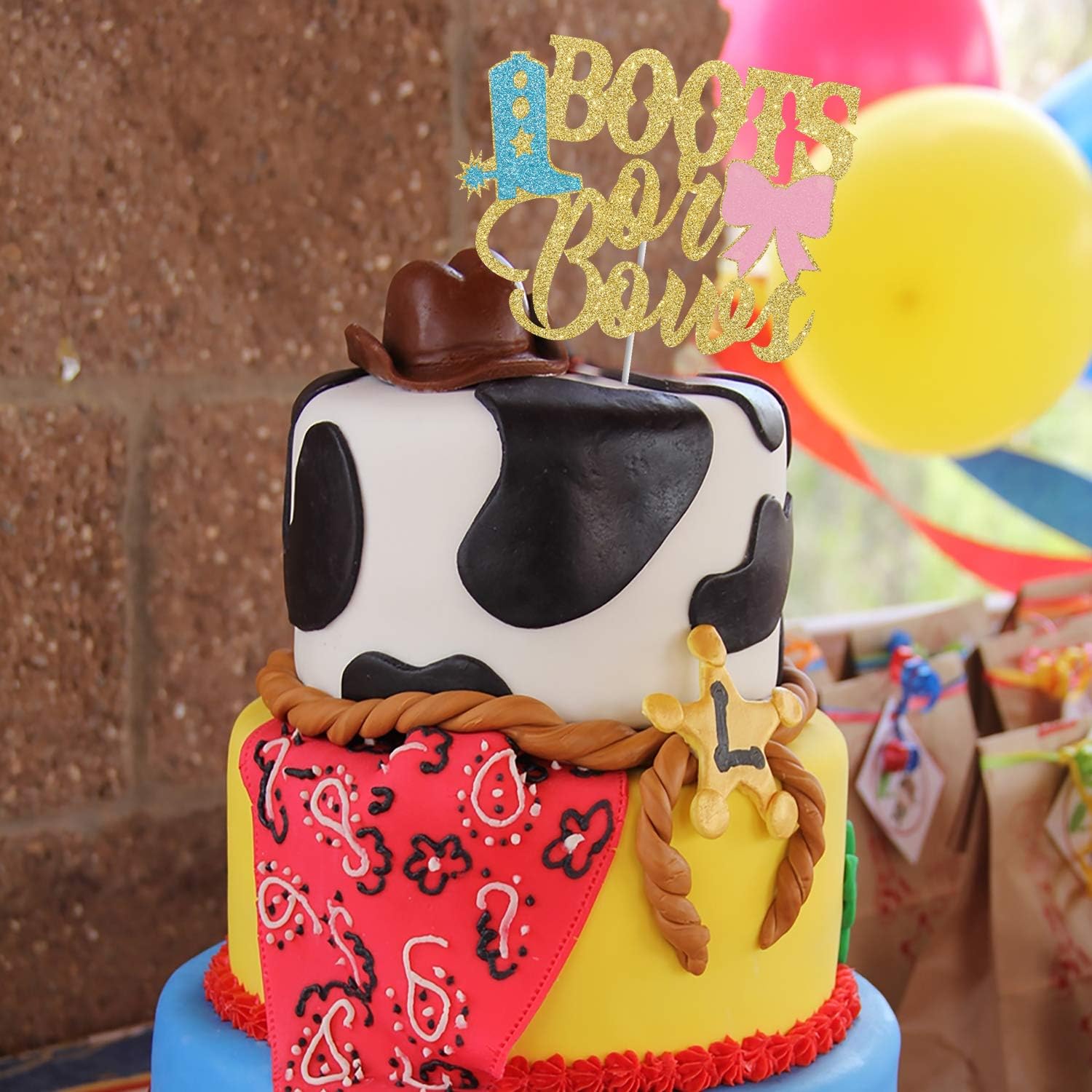 Boots or Bows Cake Topper Gender Reveal Decor