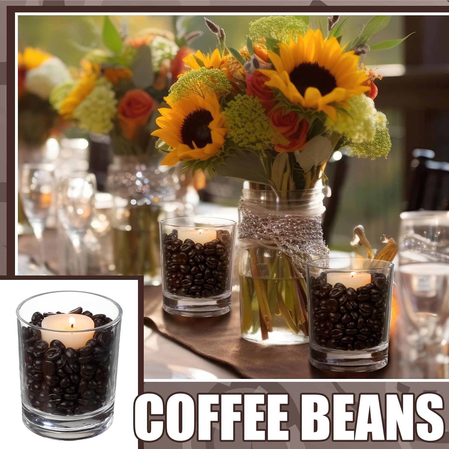 1000g Fake Coffee Beans Bulk for Decor and Crafts