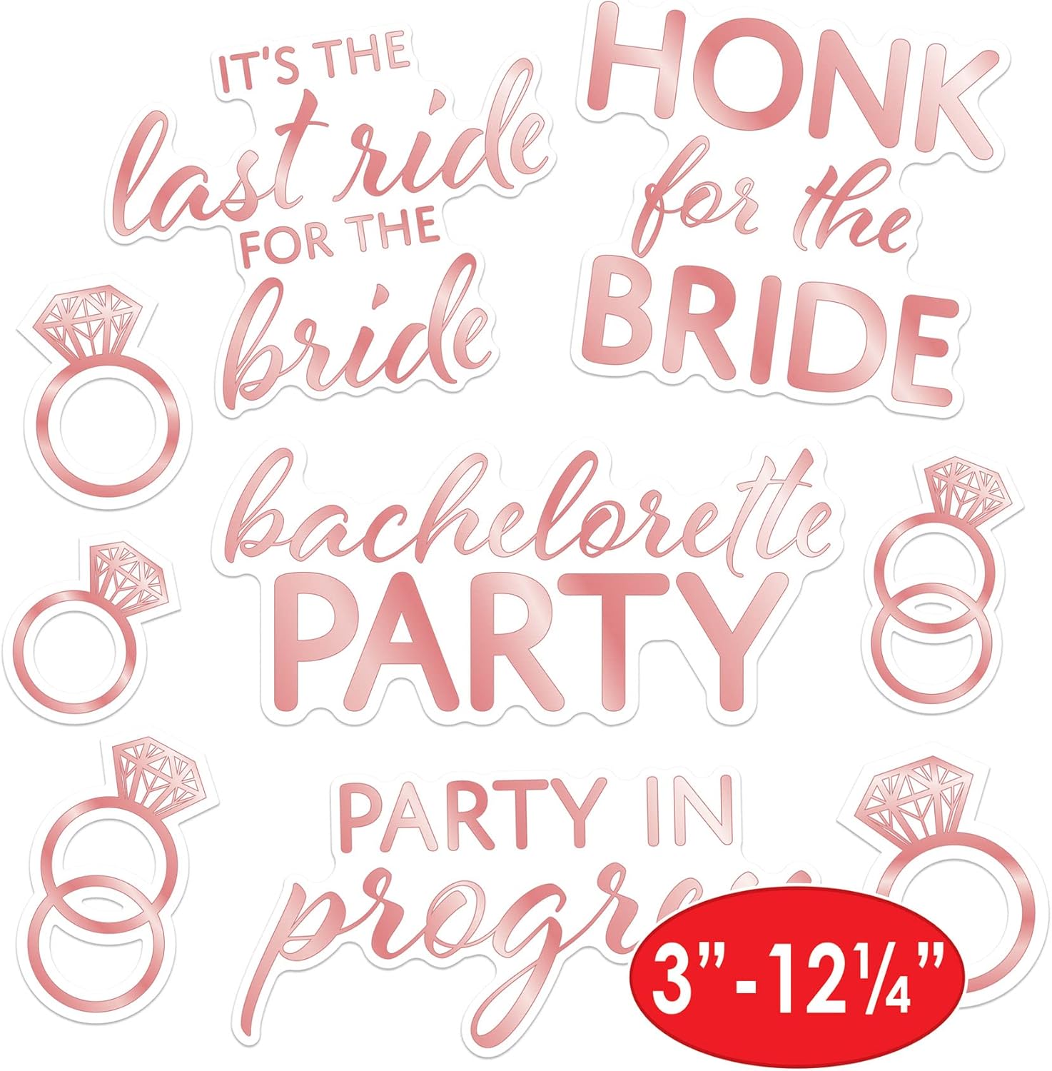 Beistle 9 Piece Bachelorette Car Decorations Vinyl Clings