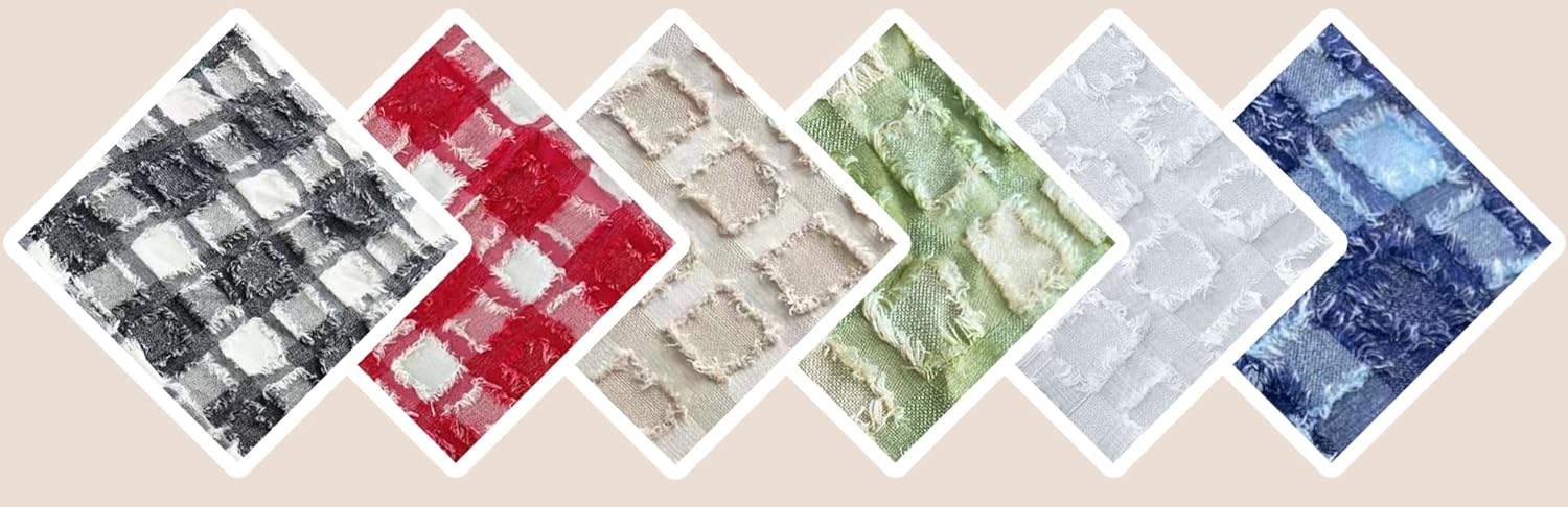 GOHD Plaids Boho Clipped Yarn Swag Valance