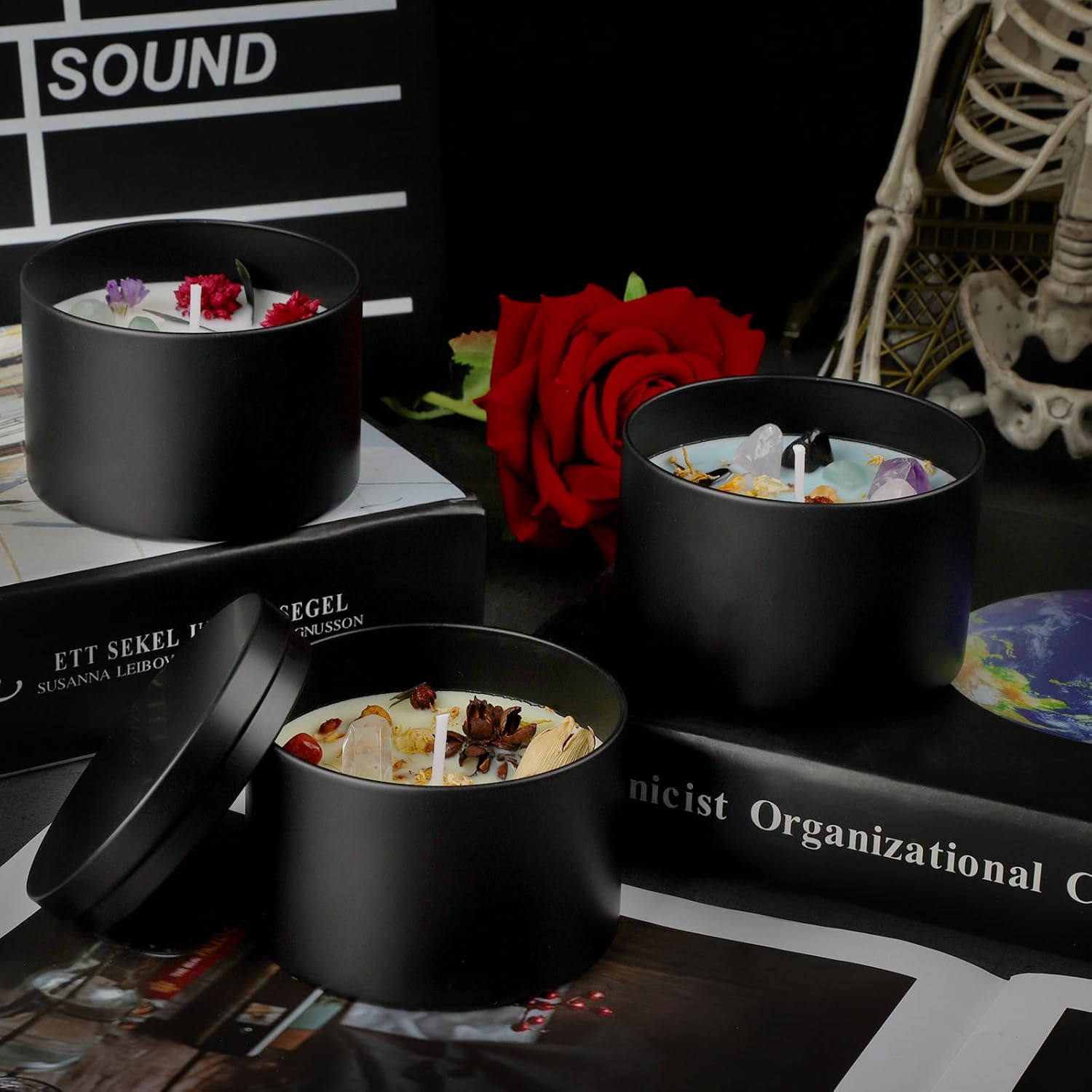 Premium Matte Black Candle Tins 12oz 12-Pack