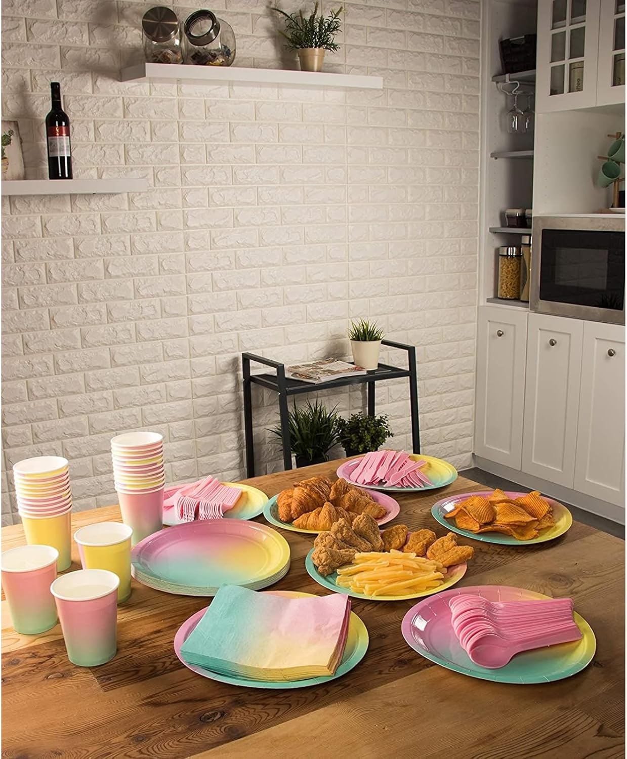 150 Pack Rainbow Cocktail Napkins 2 Ply 65x65 In