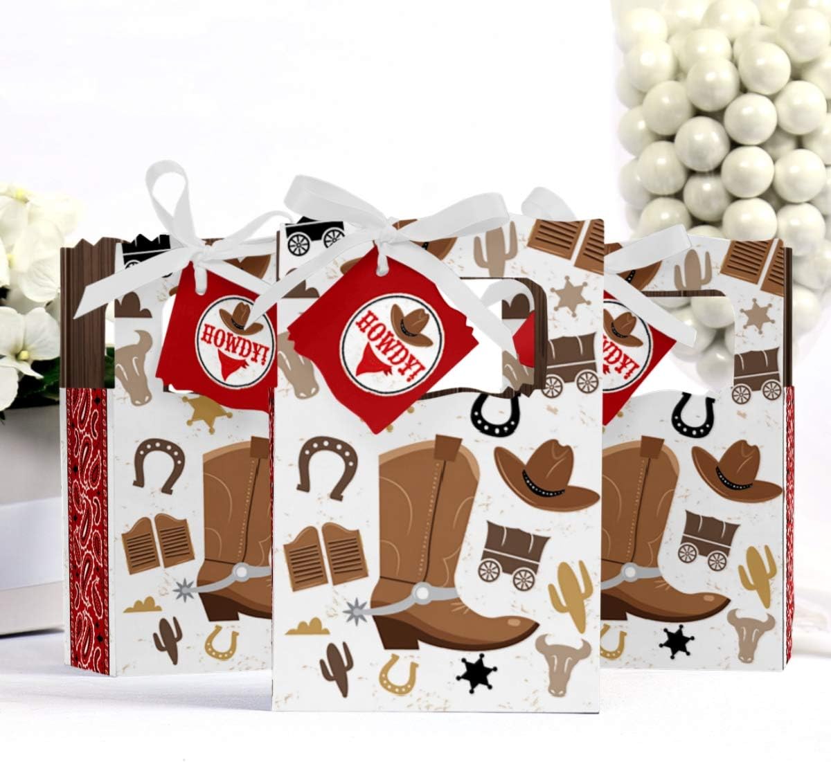 Big Dot of Happiness Western Hoedown Party Favor Boxes Set of 12