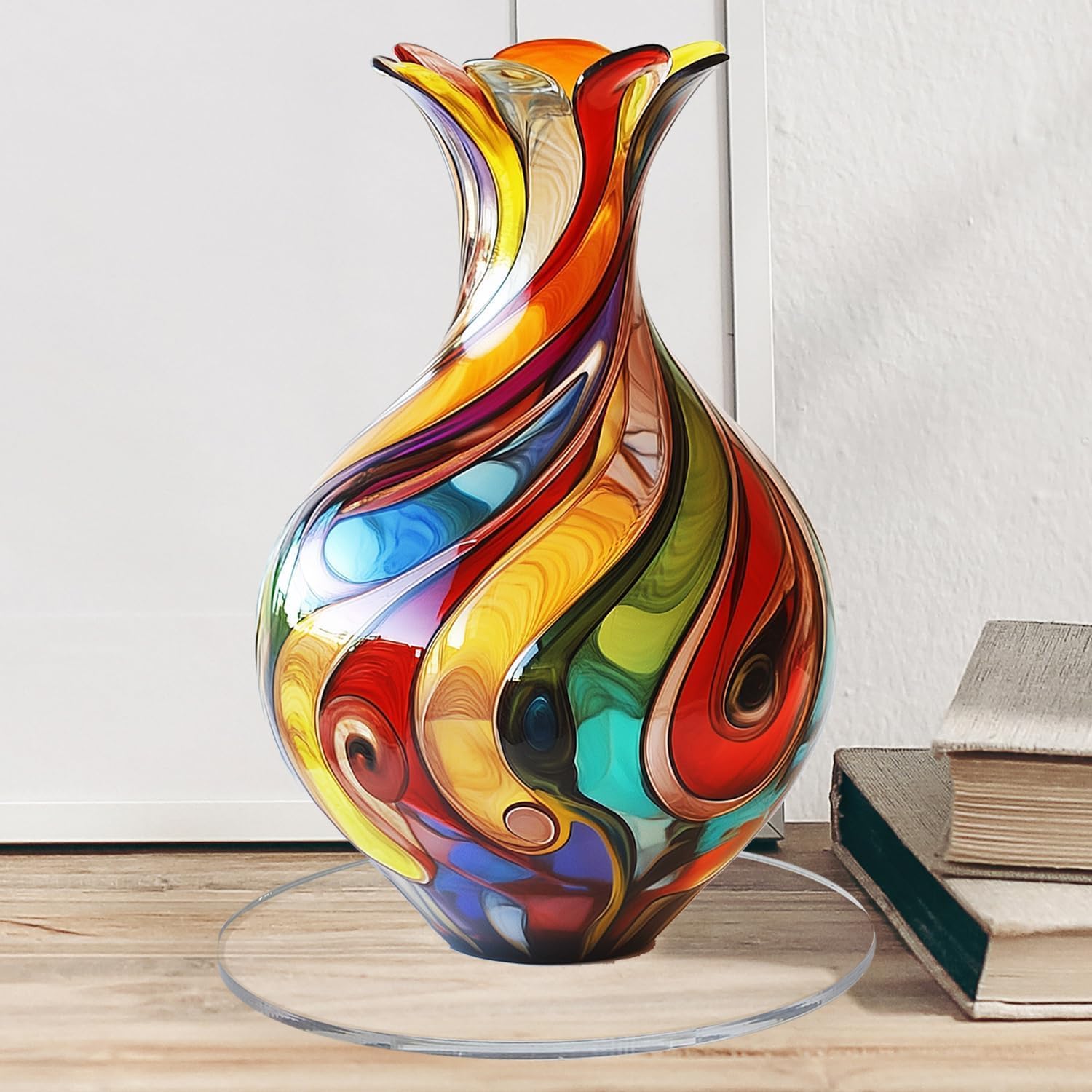 2D Acrylic Boho Vase Sign with Stand